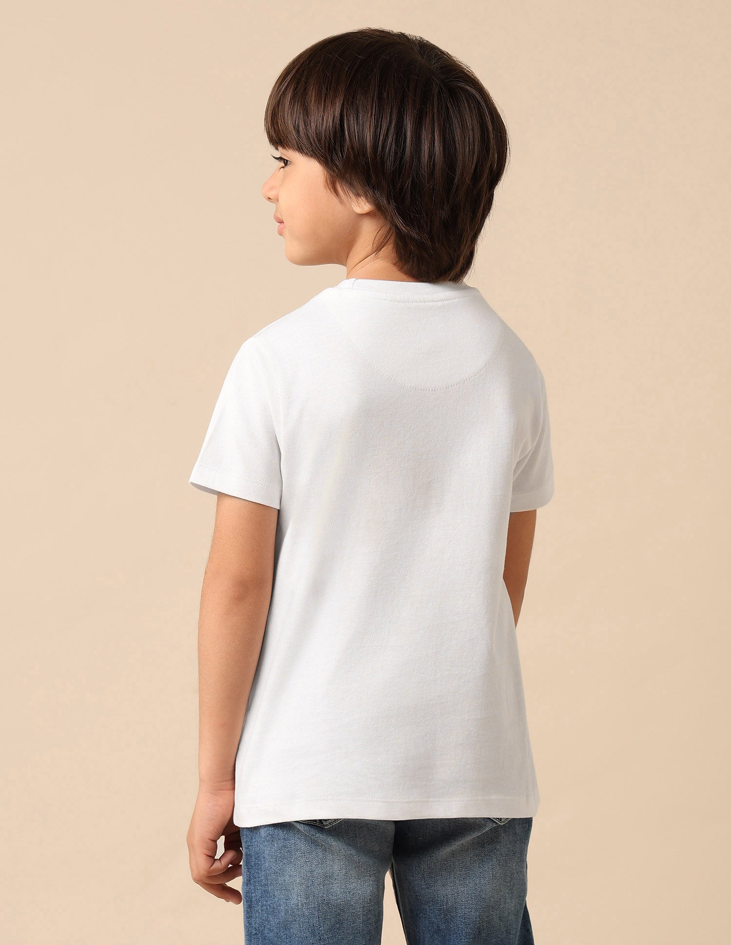 Boys Brand Printed Regular Fit T Shirt White - U.S. POLO ASSN. | Large