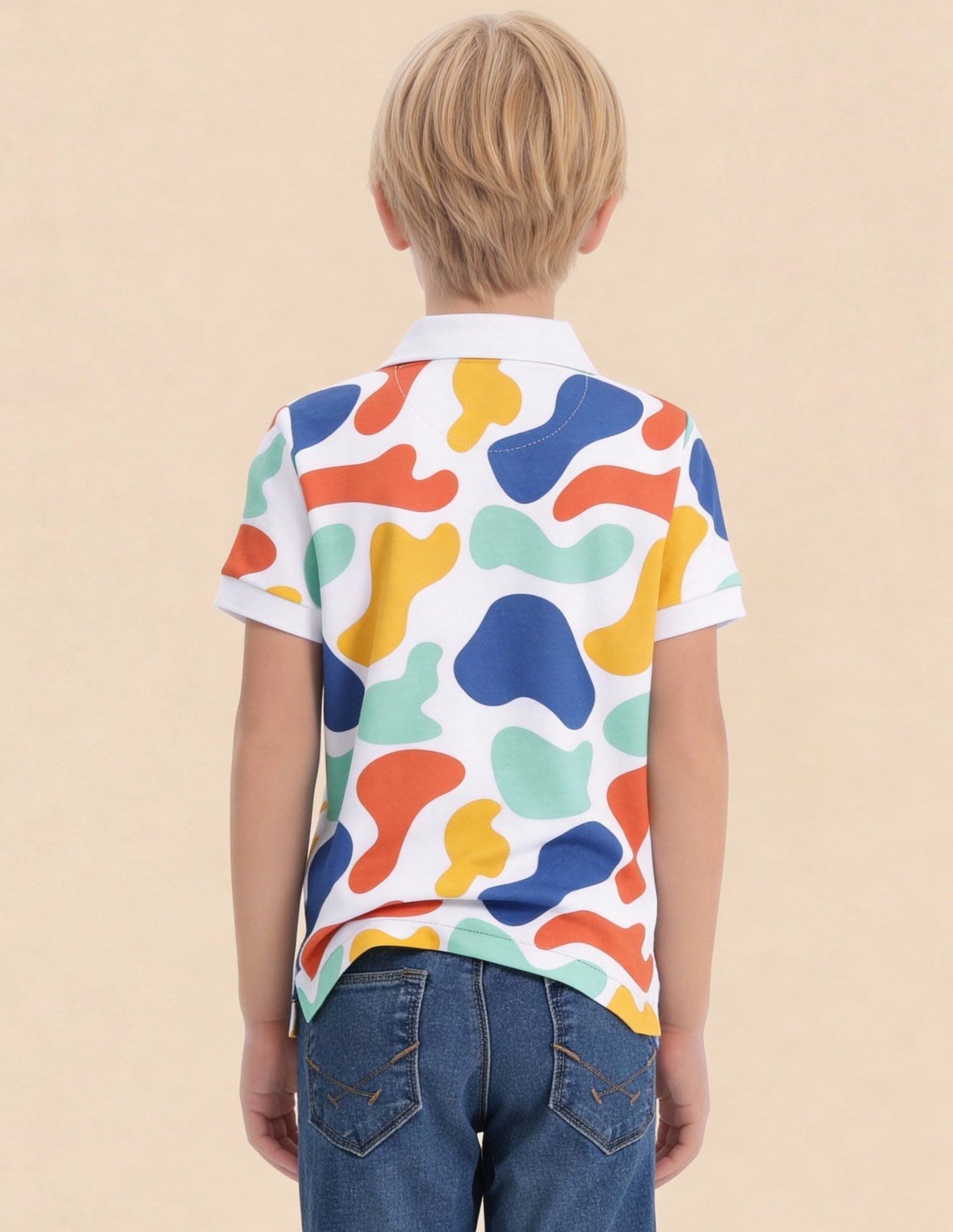 Abstract Printed Regular Fit Polo Shirt White - U.S. Polo Assn. India | Large