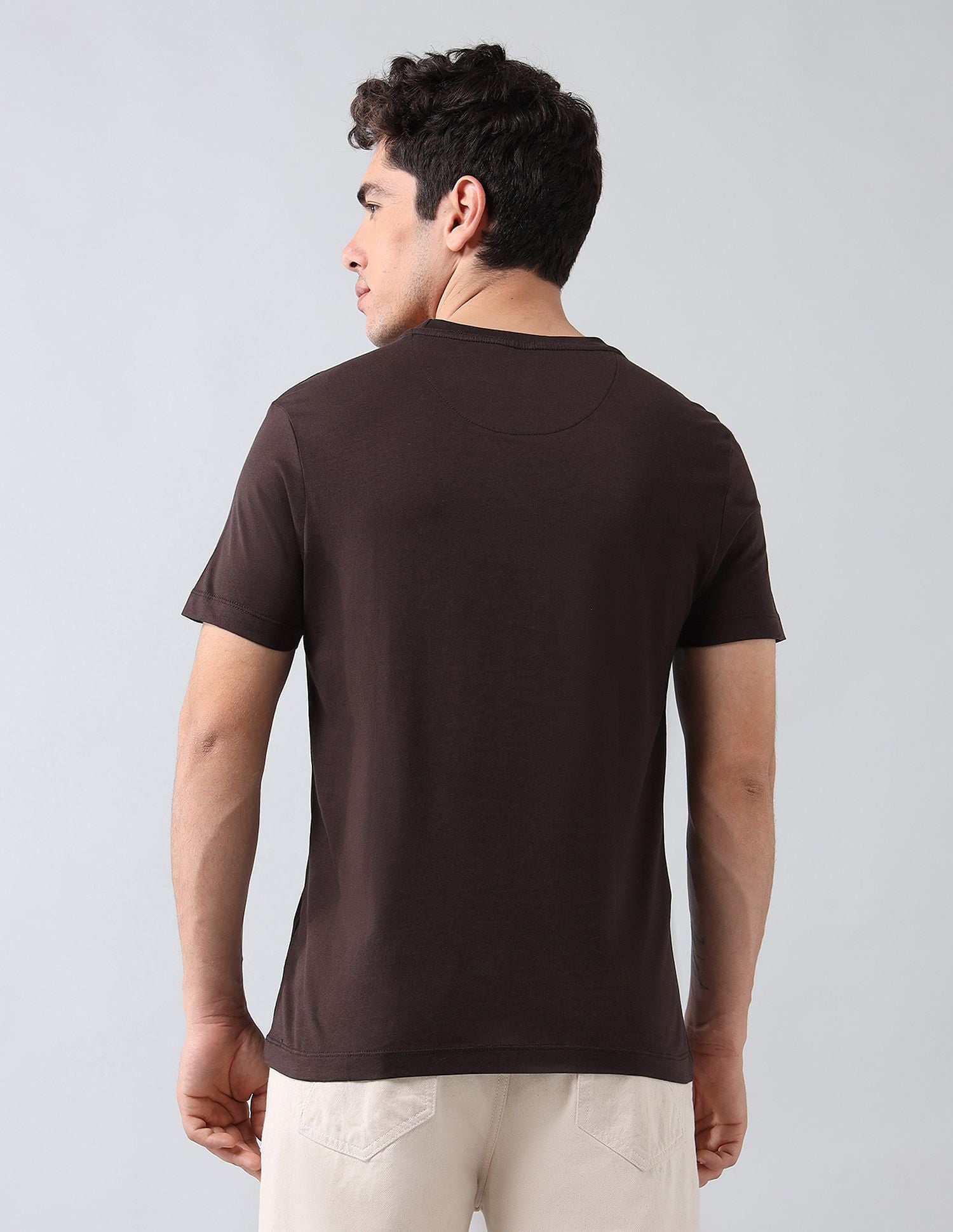 Muscle Fit Brand Printed T-Shirt Dark Brown - U.S. Polo Assn. India | Large