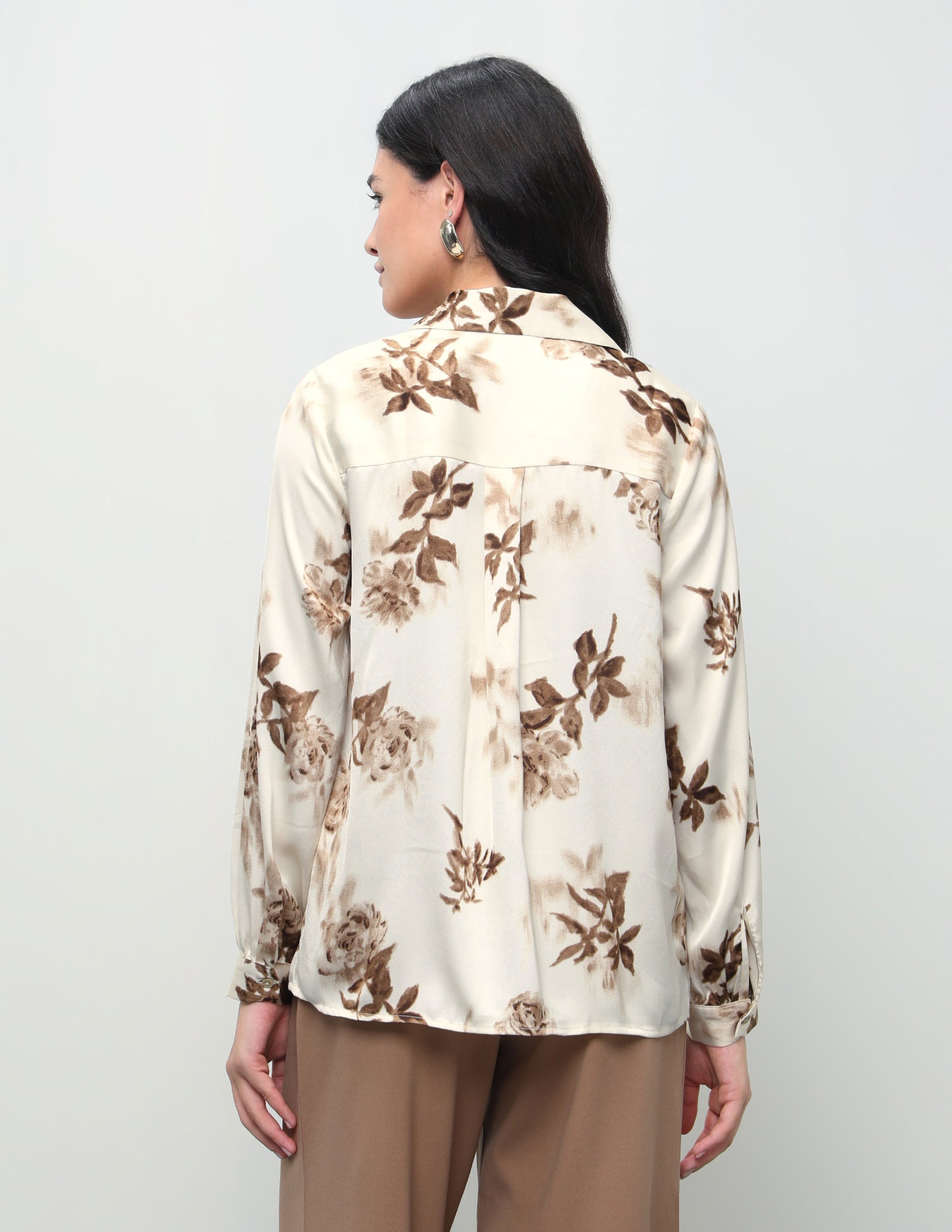 Floral Printed Relaxed Fit Shirt Dark Brown - U.S. Polo Assn. India | Large