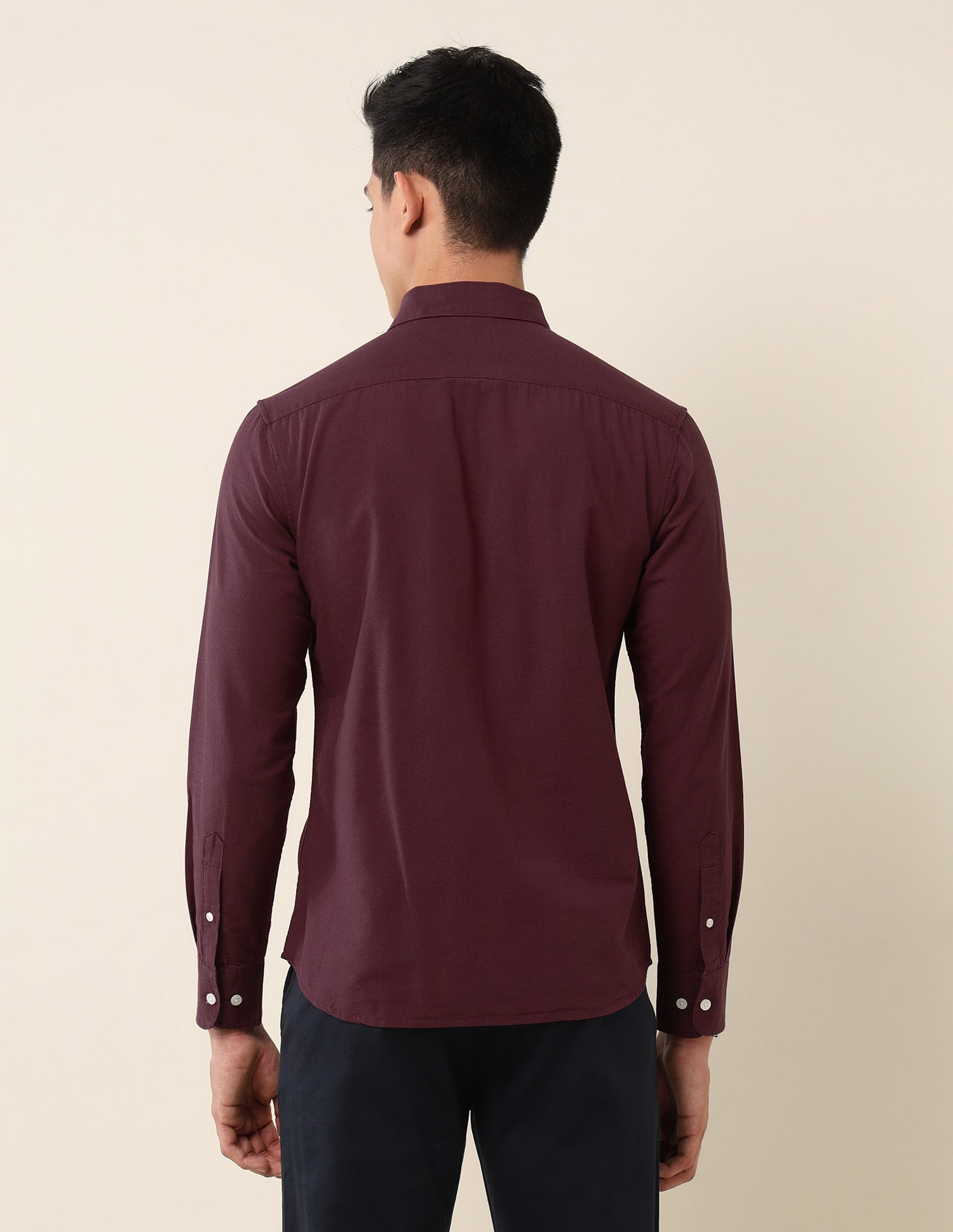 Tailored Fit Twill Shirt Burgundy - U.S. Polo Assn. India | Large