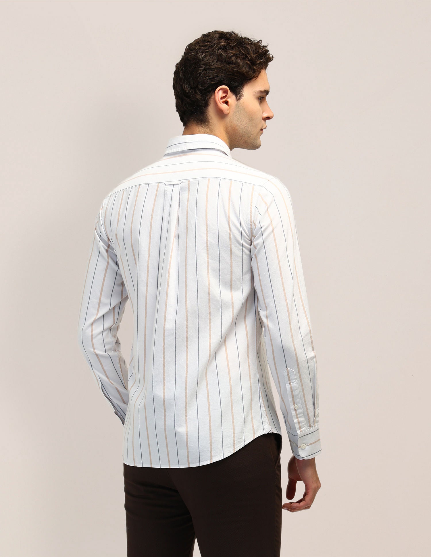 Tailored Fit Oxford Striped Shirt White - U.S. POLO ASSN. | Large