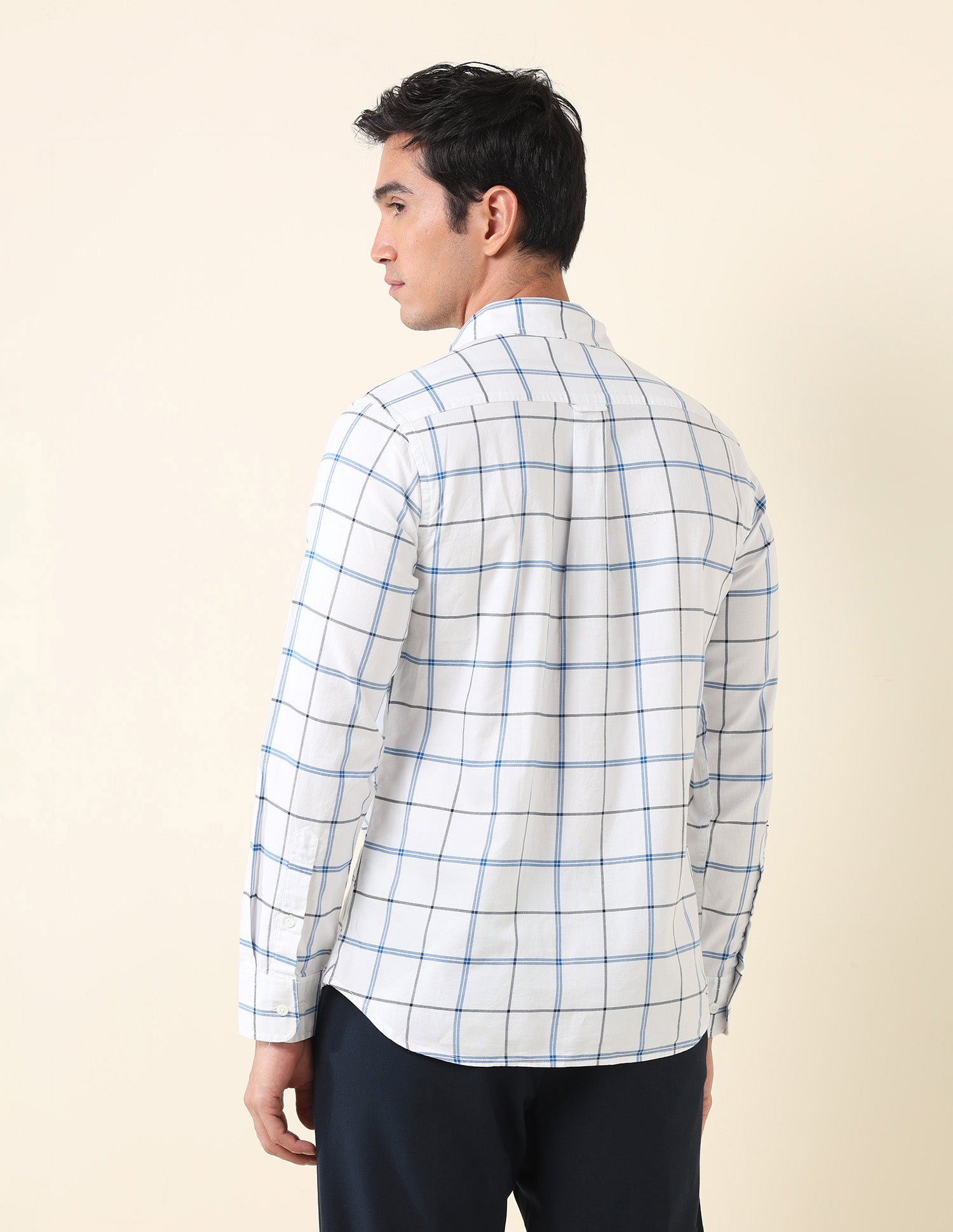 Grid Tattersall Checked Regular Shirt Blue - U.S. Polo Assn. India | Large