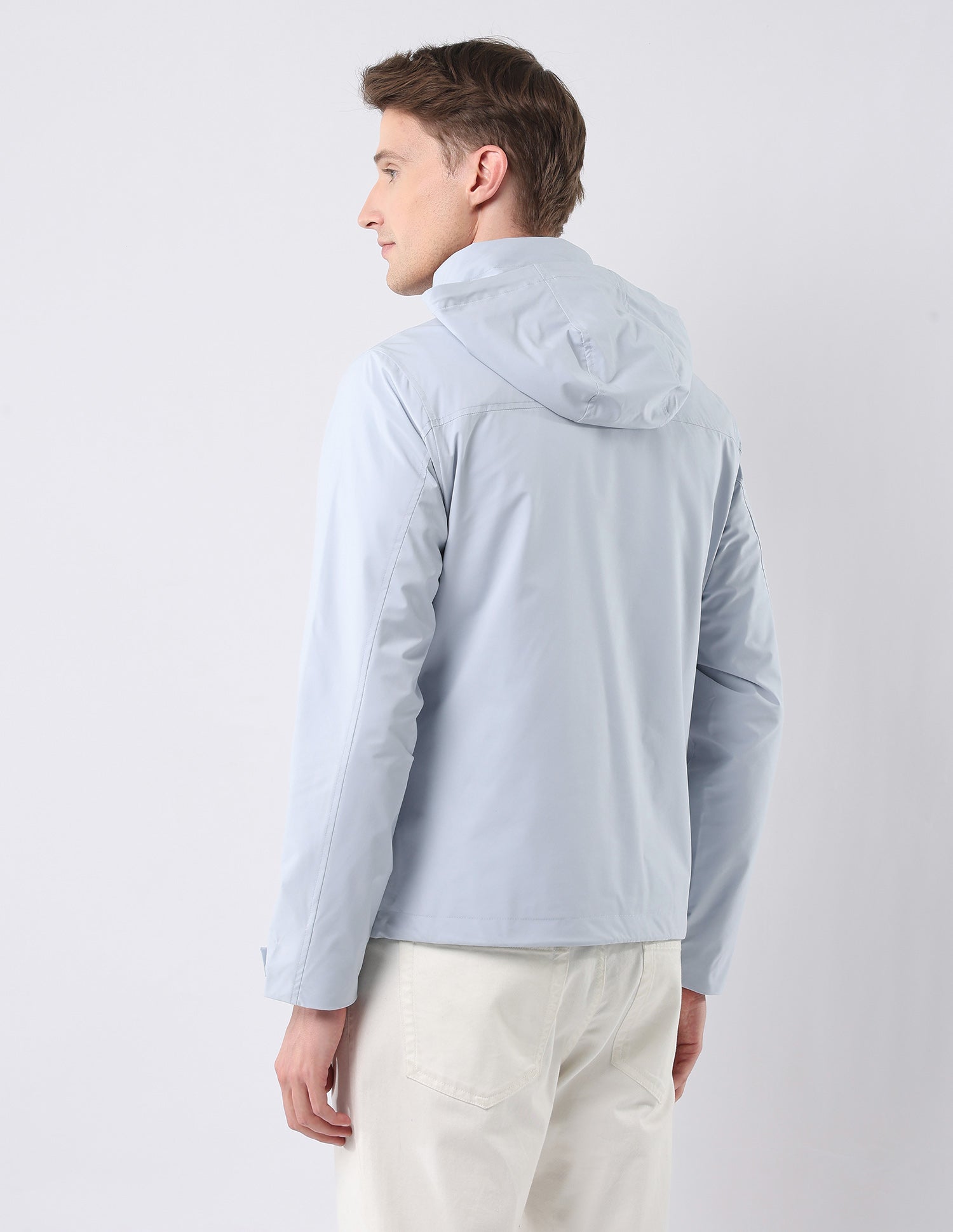 Solid Regular Fit Detachable Hood Jacket Light Blue - U.S. Polo Assn. India | Large