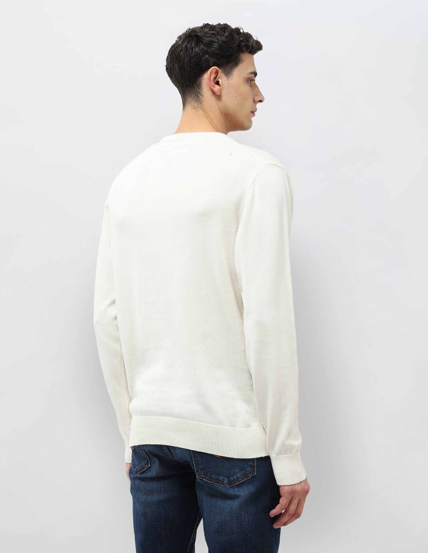 Textured Regular Fit Sweater Ivory - U.S. POLO ASSN. | Large