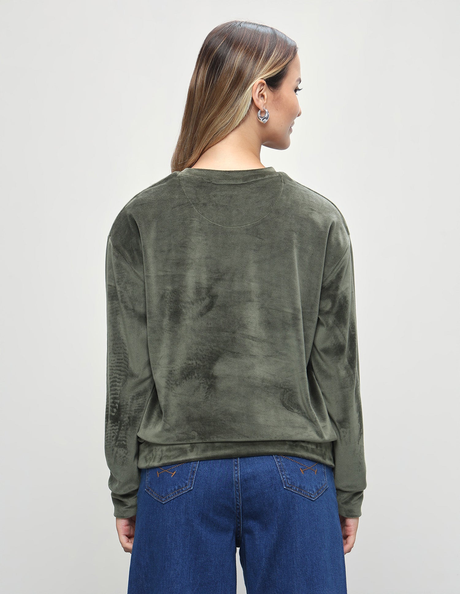 Brand Embroidered Relaxed Fit Sweatshirt Olive - U.S. Polo Assn. India | Large