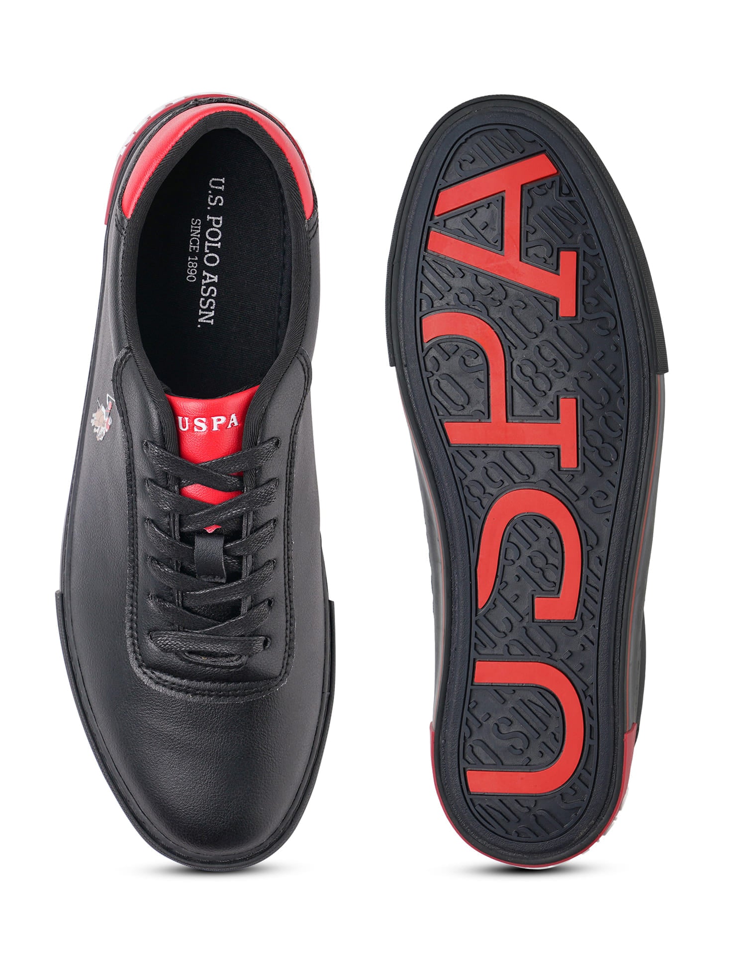 Men Solid Moore 6.0 Sneakers Black - U.S. Polo Assn. India | Large