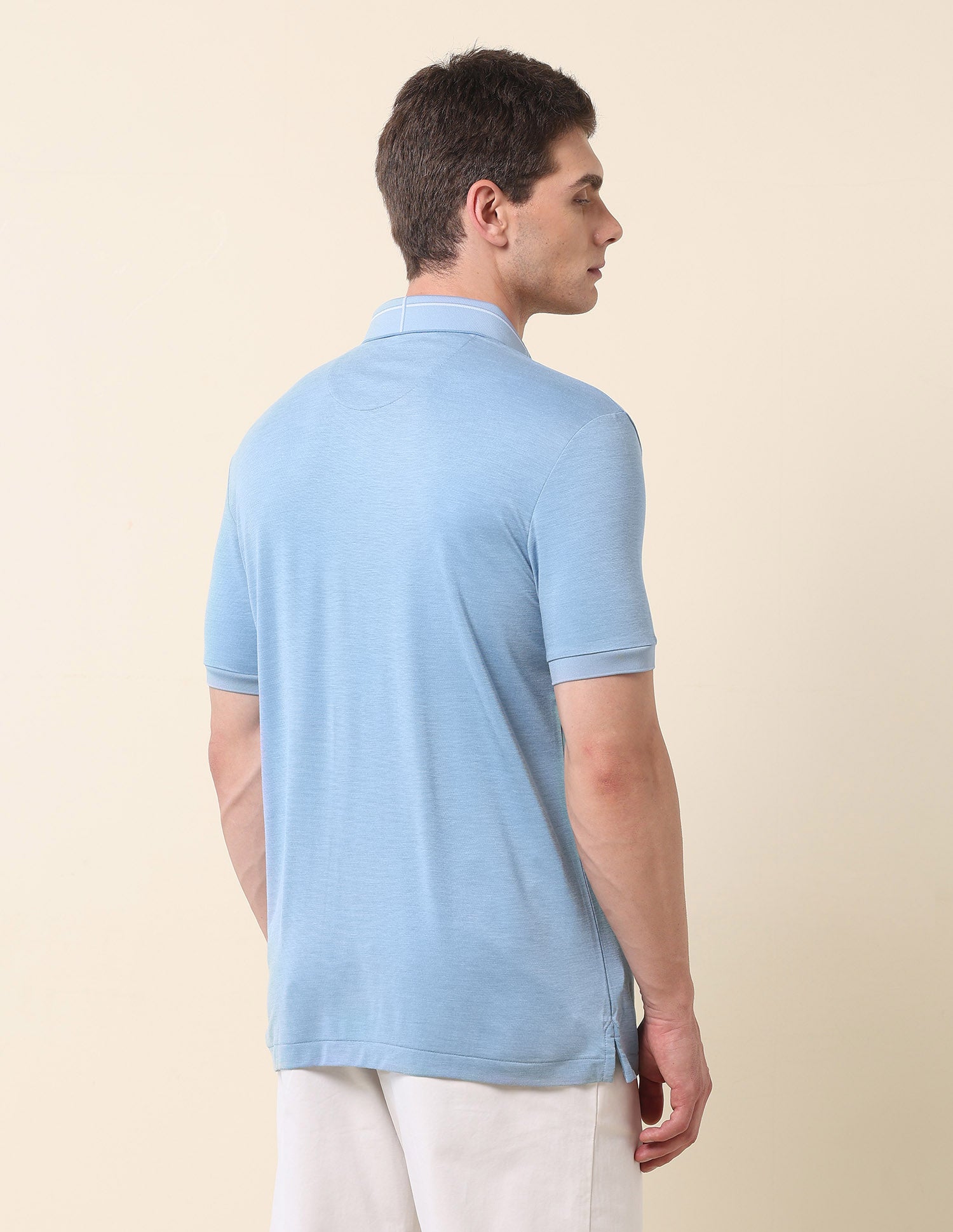 Solid Slim Fit Polo Shirt Light Blue - U.S. Polo Assn. India | Large