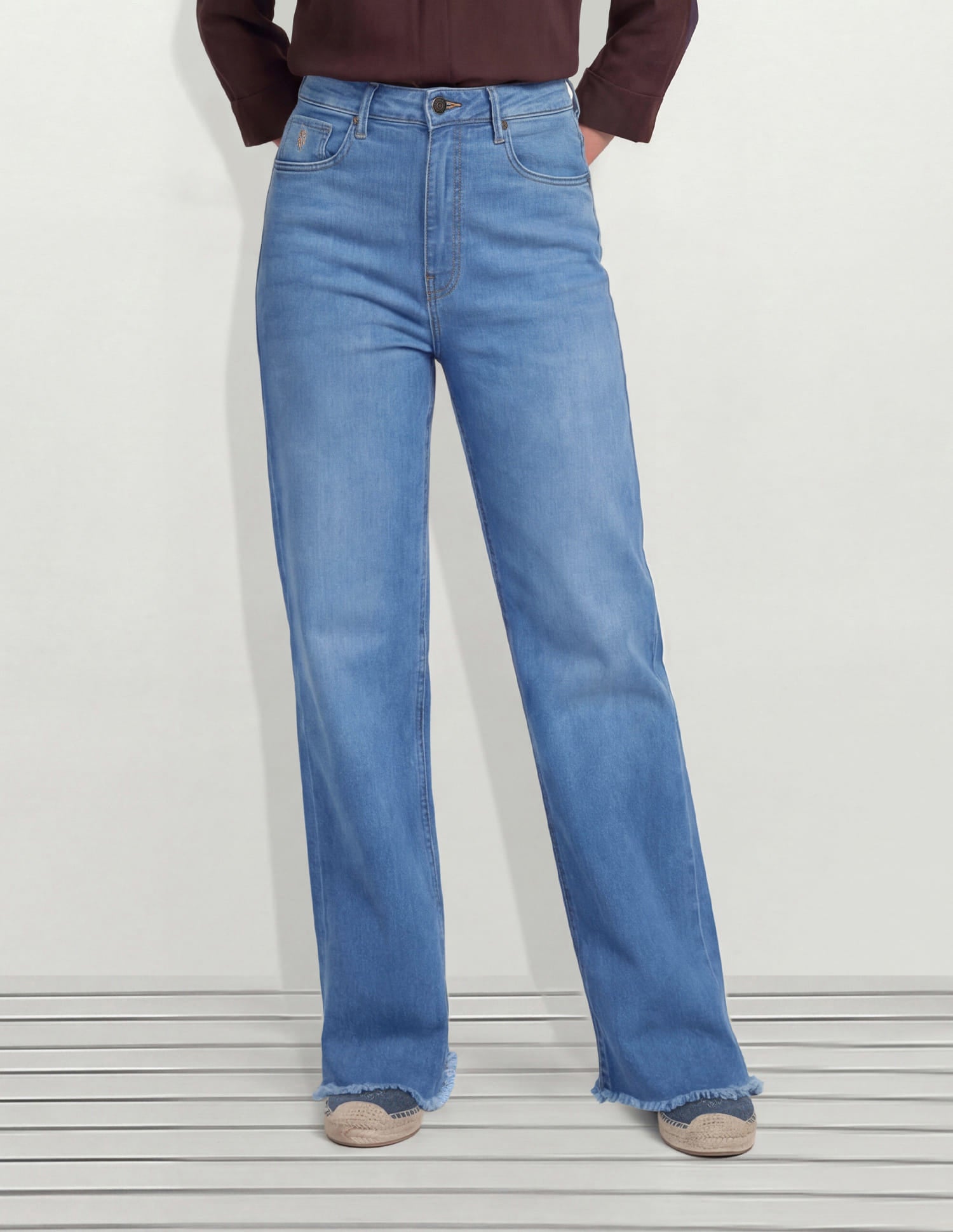 High Rise Wide Leg Fit Jeans Blue - U.S. Polo Assn. India | Large