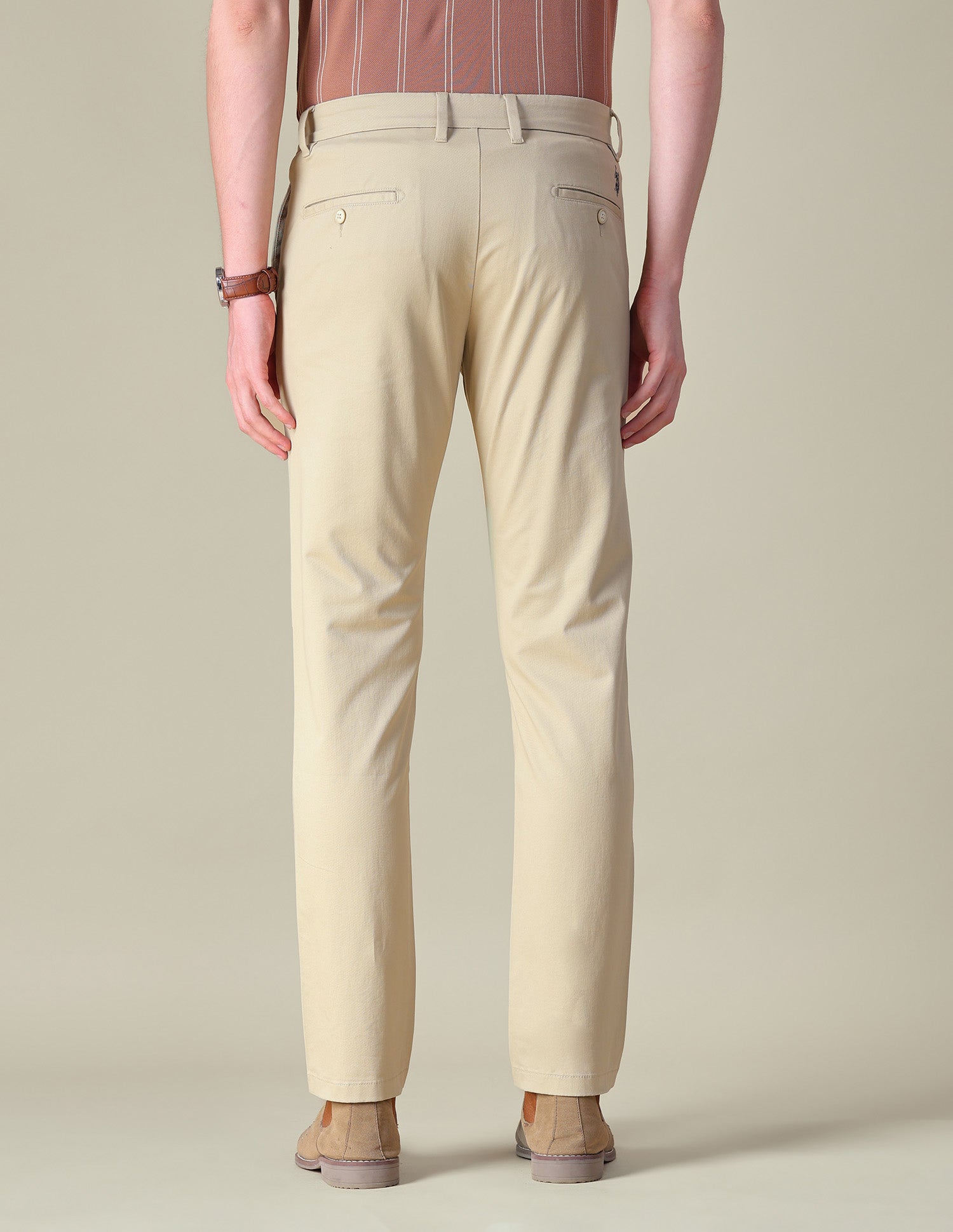 Twill Denver Slim Fit Trousers Beige - U.S. POLO ASSN. | Large