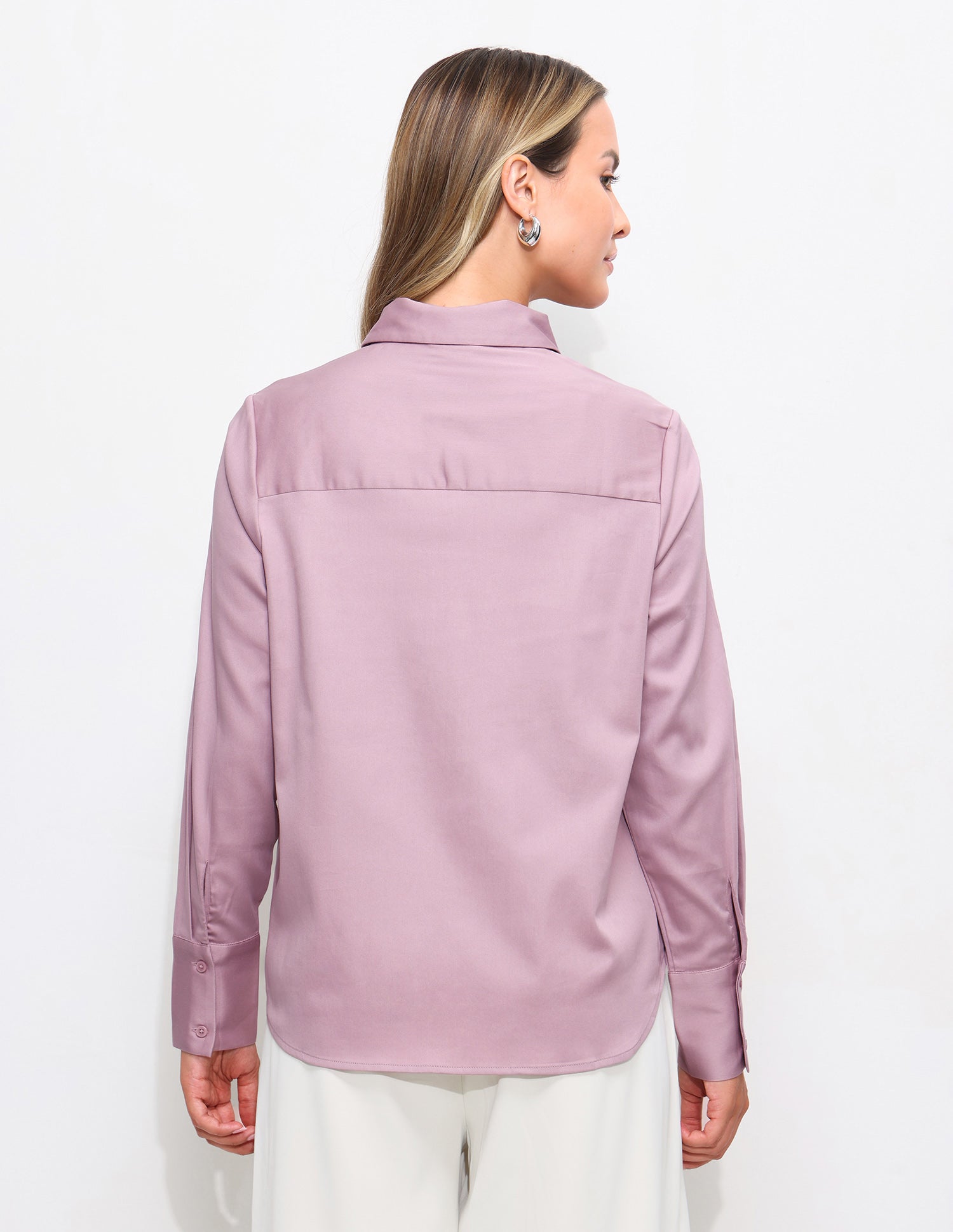 Regular Fit Satin Shirt Light Pink - U.S. Polo Assn. India | Large