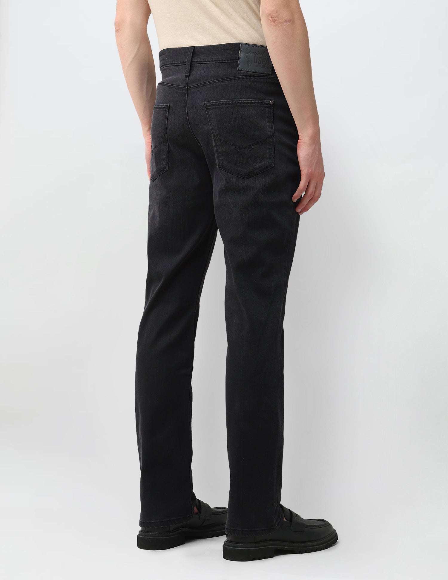 Harold Slim Straight Fit Black Jeans Mid Blue - U.S. Polo Assn. India | Large