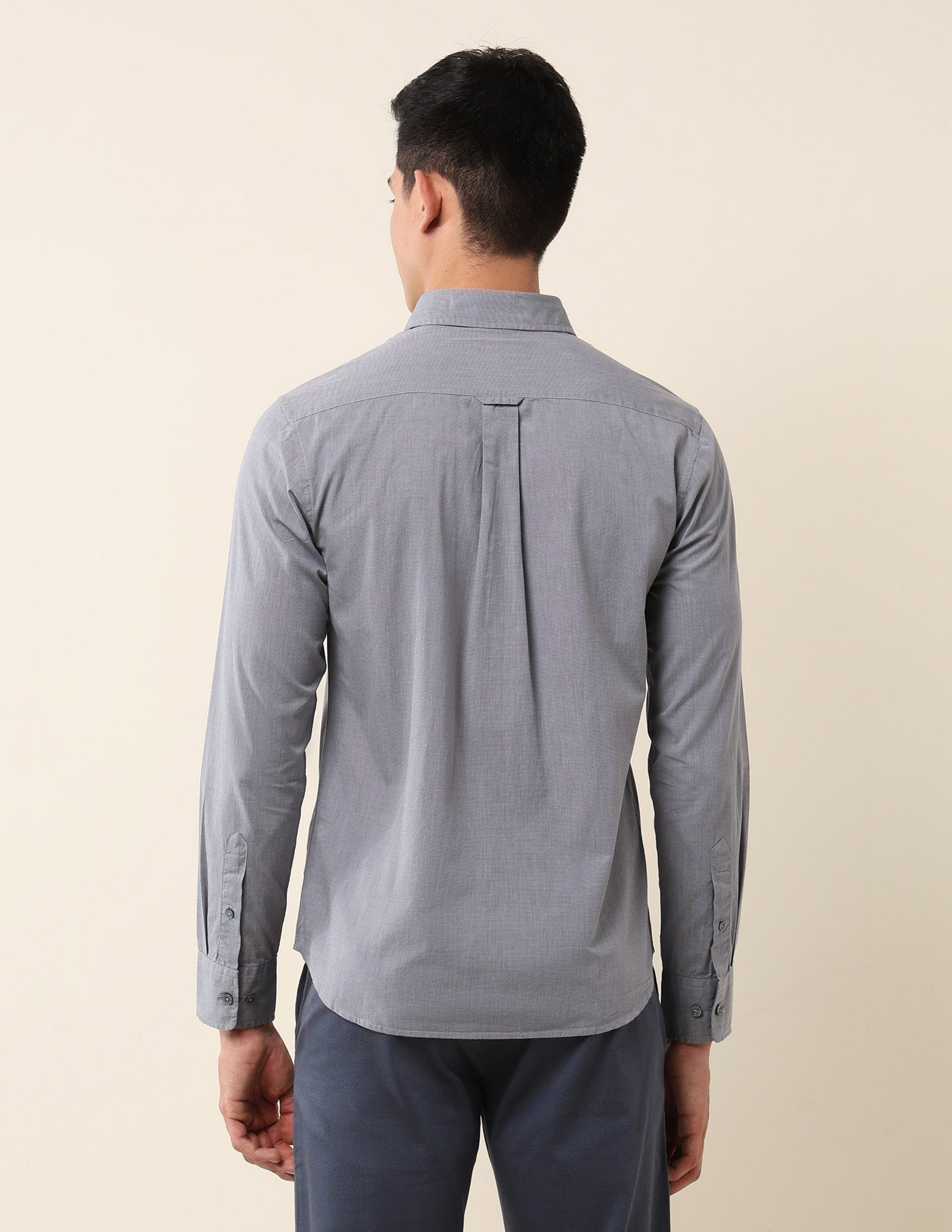 Tailored Fit Pure Cotton Shirt Grey - U.S. Polo Assn. India | Large