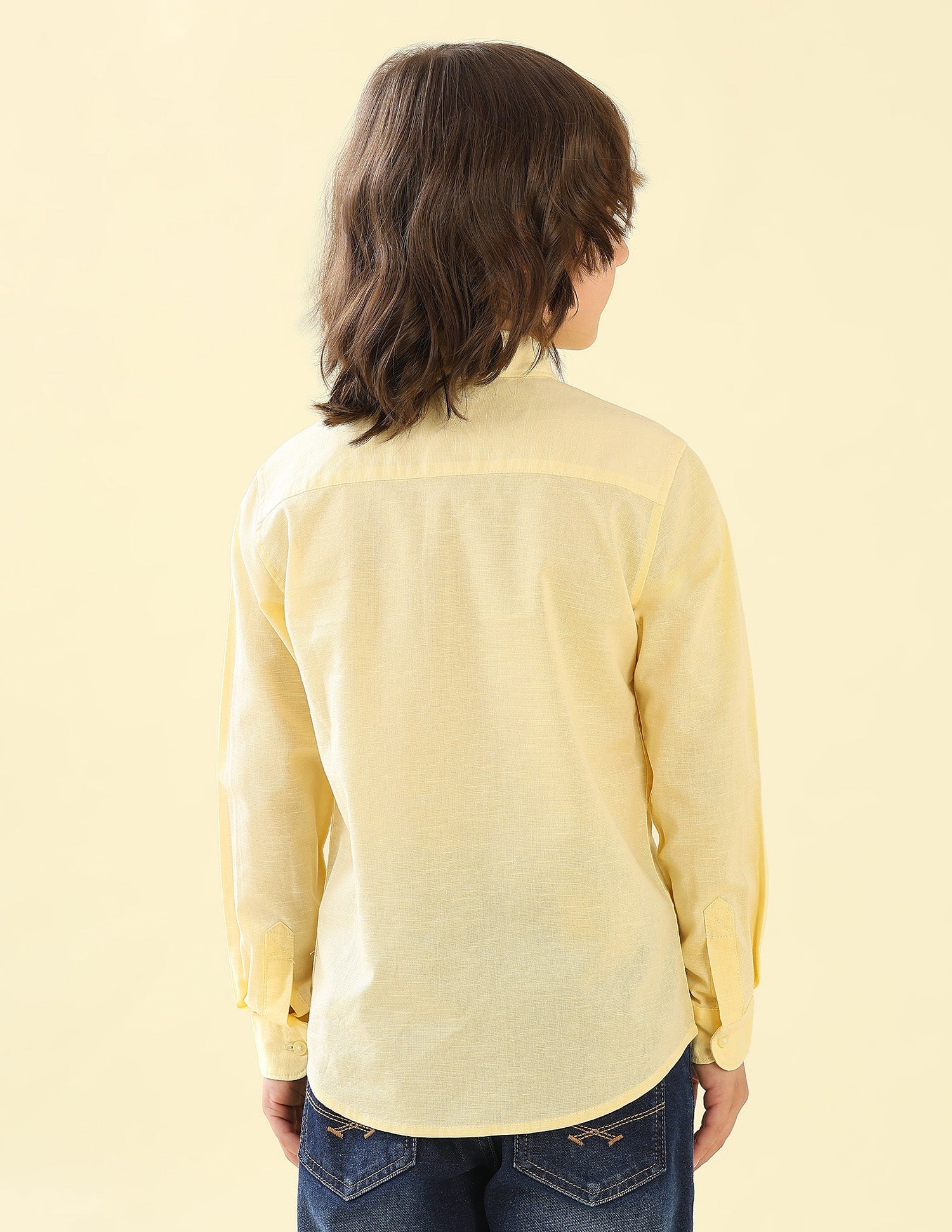 Brand Printed Regular Fit Shirt Light Yellow - U.S. Polo Assn. India | Large