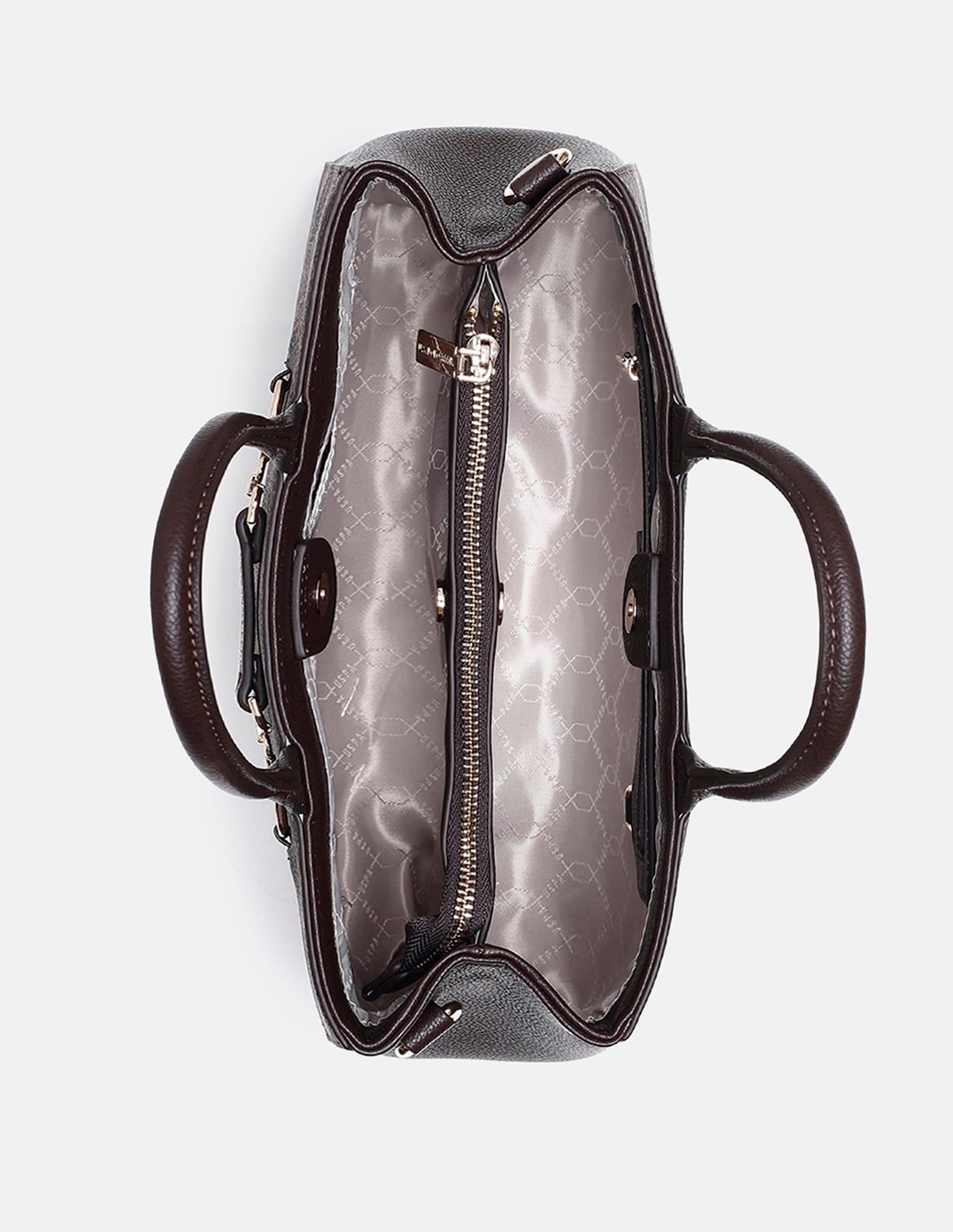 Capri Monogram Satchel Bag Brown - U.S. Polo Assn. India | Large