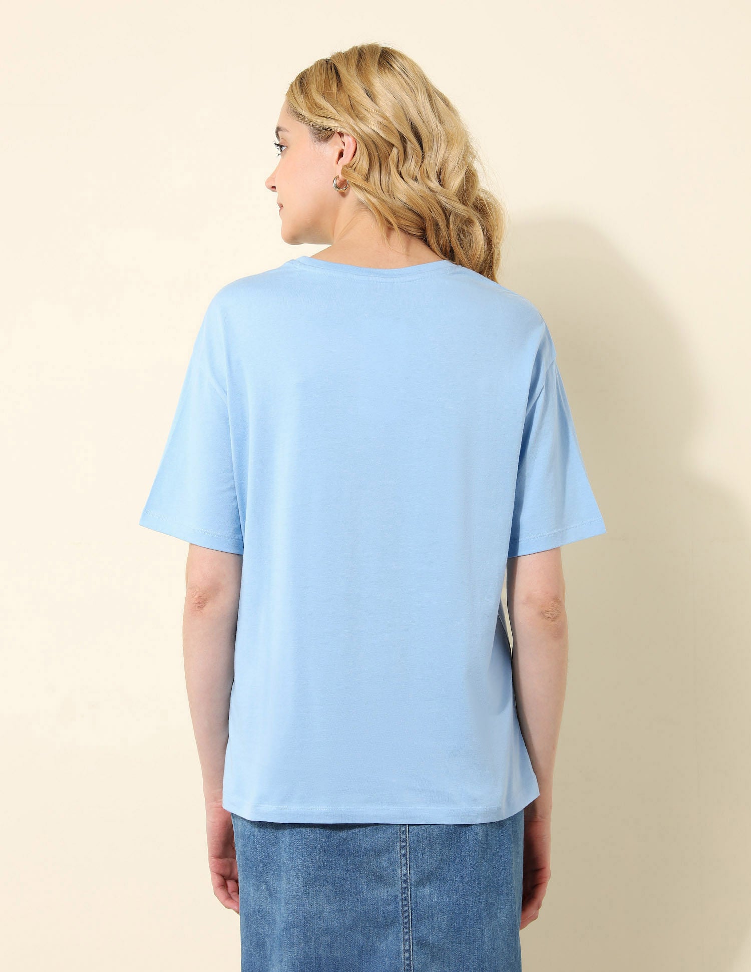 Boyfriend Fit Tropical Printed T-Shirt Light Blue - U.S. POLO ASSN. | Large