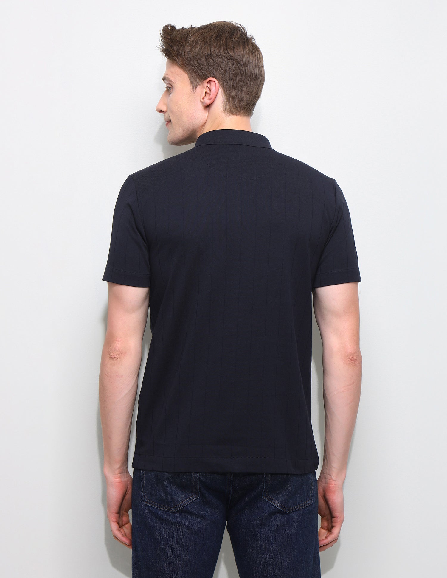 Knitted Slim Fit Shirt Navy - U.S. Polo Assn. India | Large