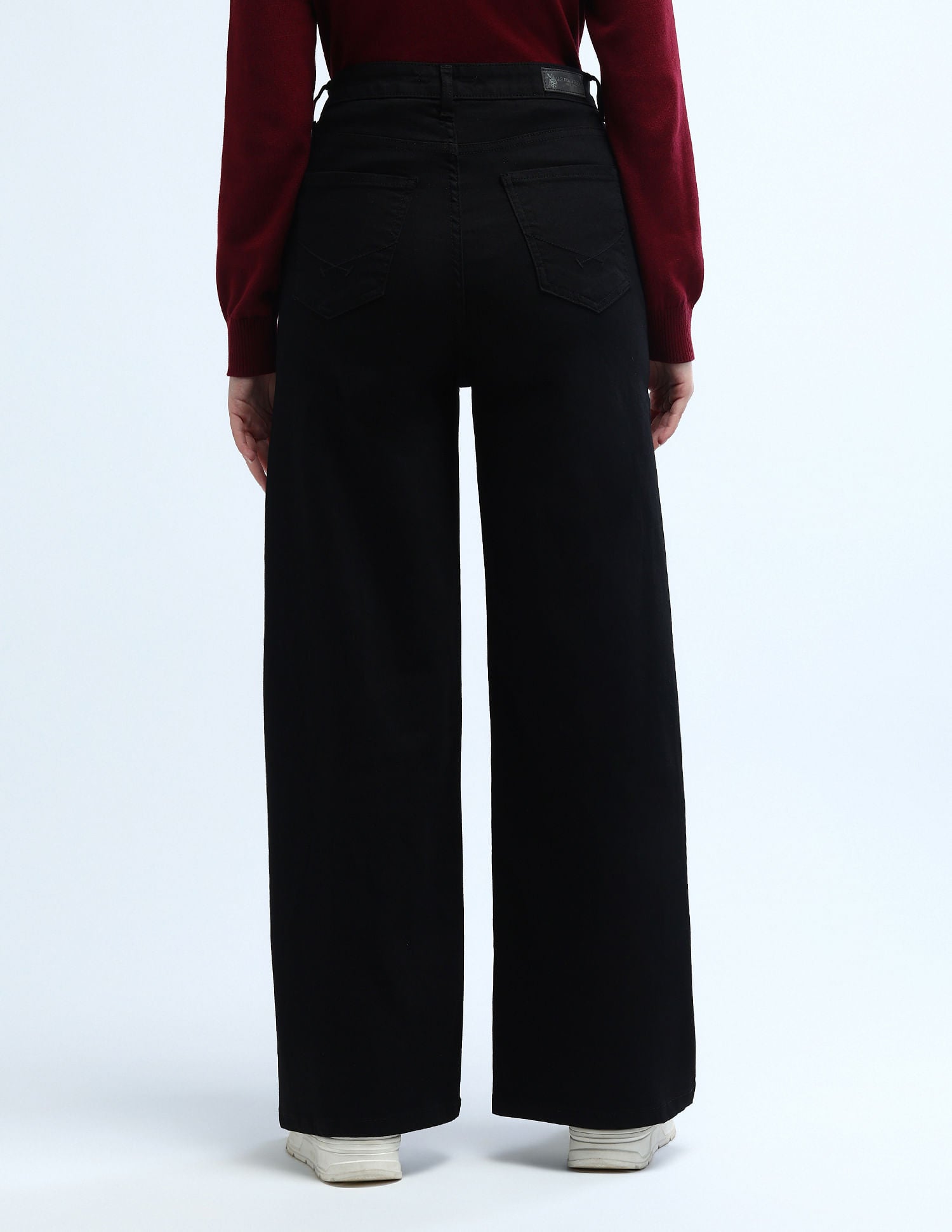 High Rise Stretchable Baggy Jeans Black - U.S. POLO ASSN. | Large