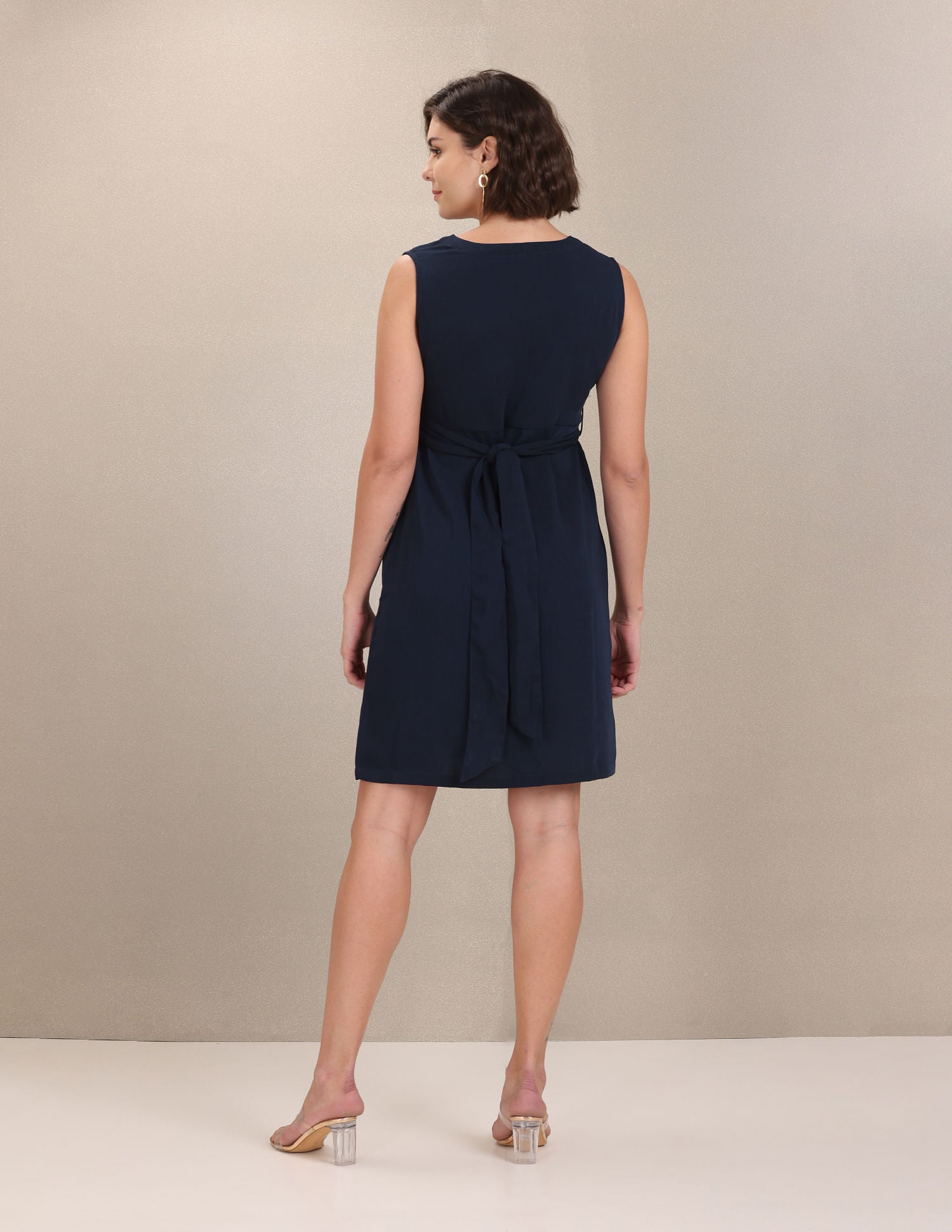 Sleeveless Solid Fit And Flare Dress Navy - U.S. Polo Assn. India | Large