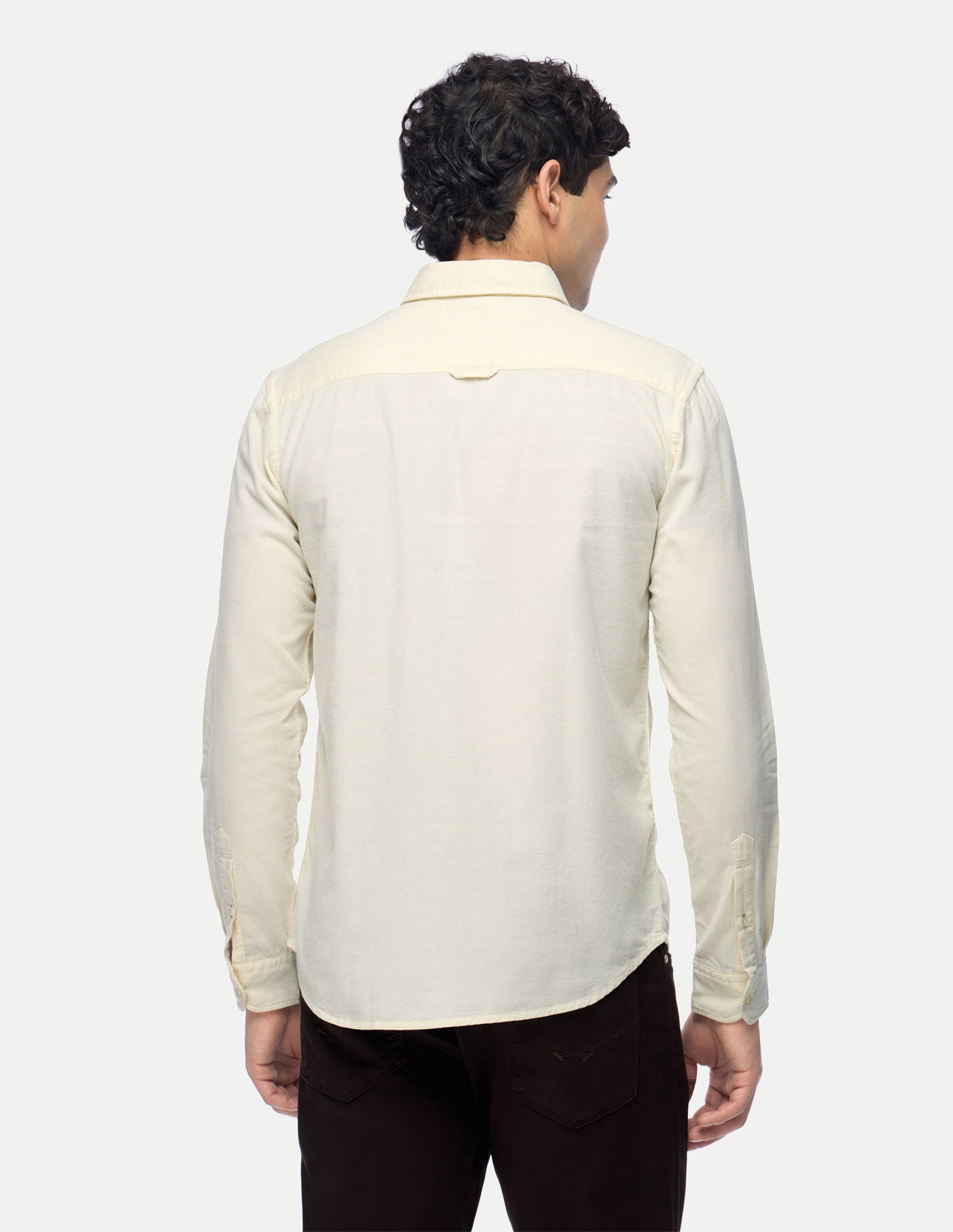 Corduroy Regular Fit Shirt Ivory - U.S. Polo Assn. India | Large
