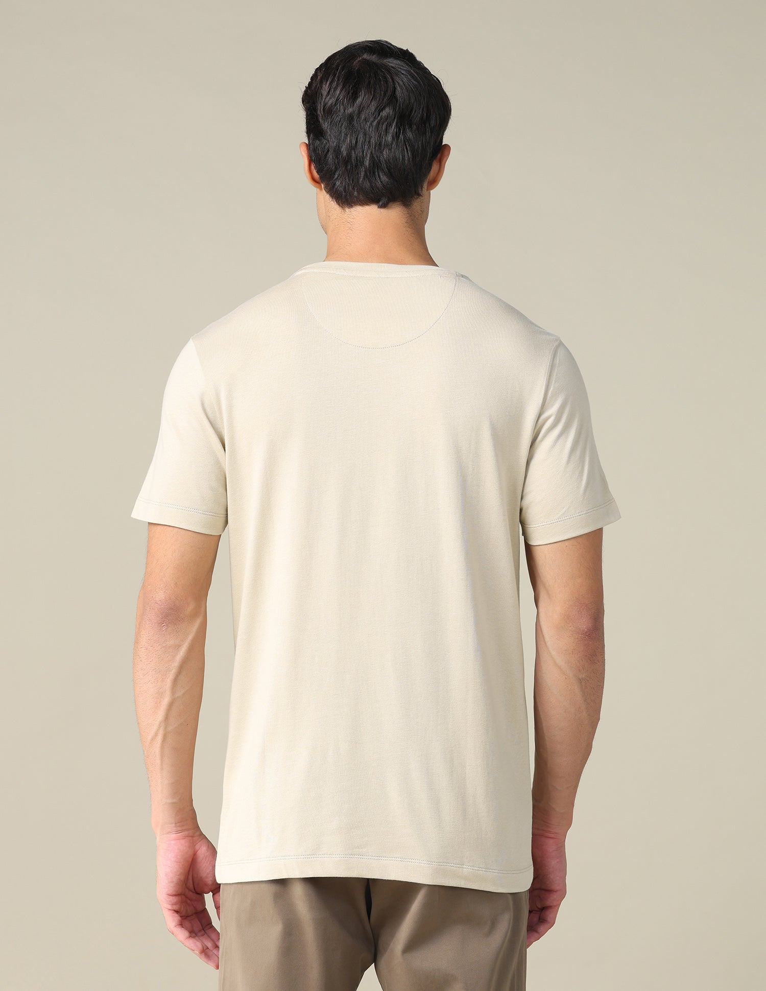 Regular Fit Solid T-shirt Beige - U.S. POLO ASSN. | Large