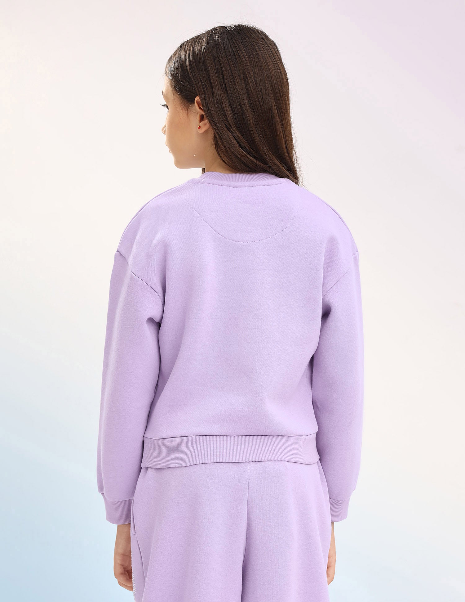 Brand Embellished Regular Fit Sweatshirt Light Purple - U.S. POLO ASSN. | Large