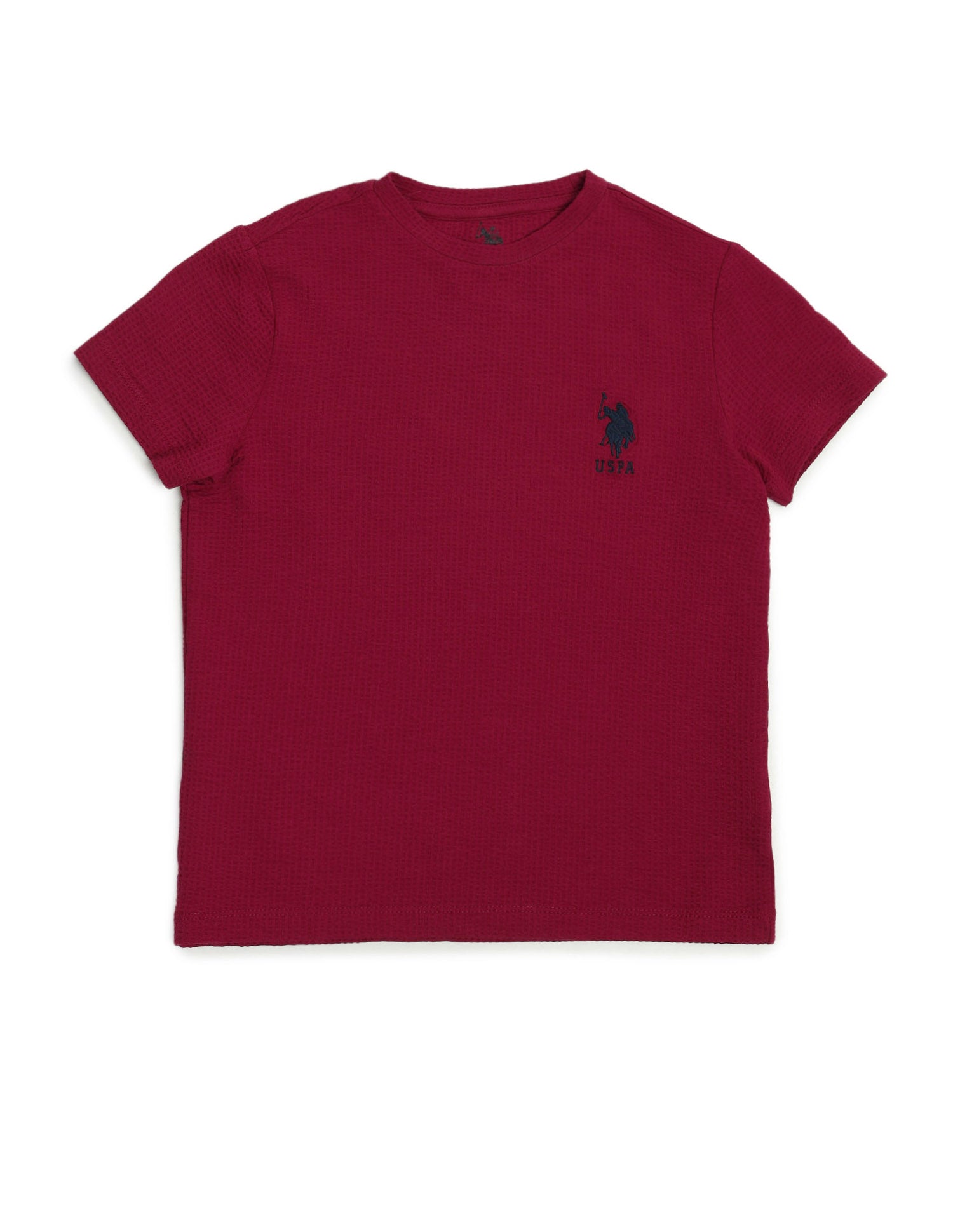 Boys Logo Textured T-Shirt Red - U.S. POLO ASSN. | Large