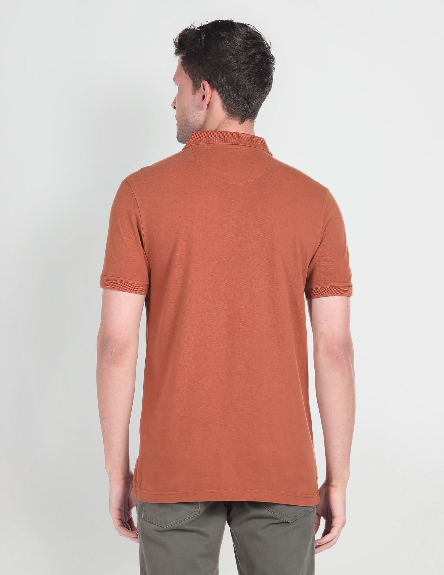 Solid Cotton Polo Shirt Rust - U.S. Polo Assn. India | Large
