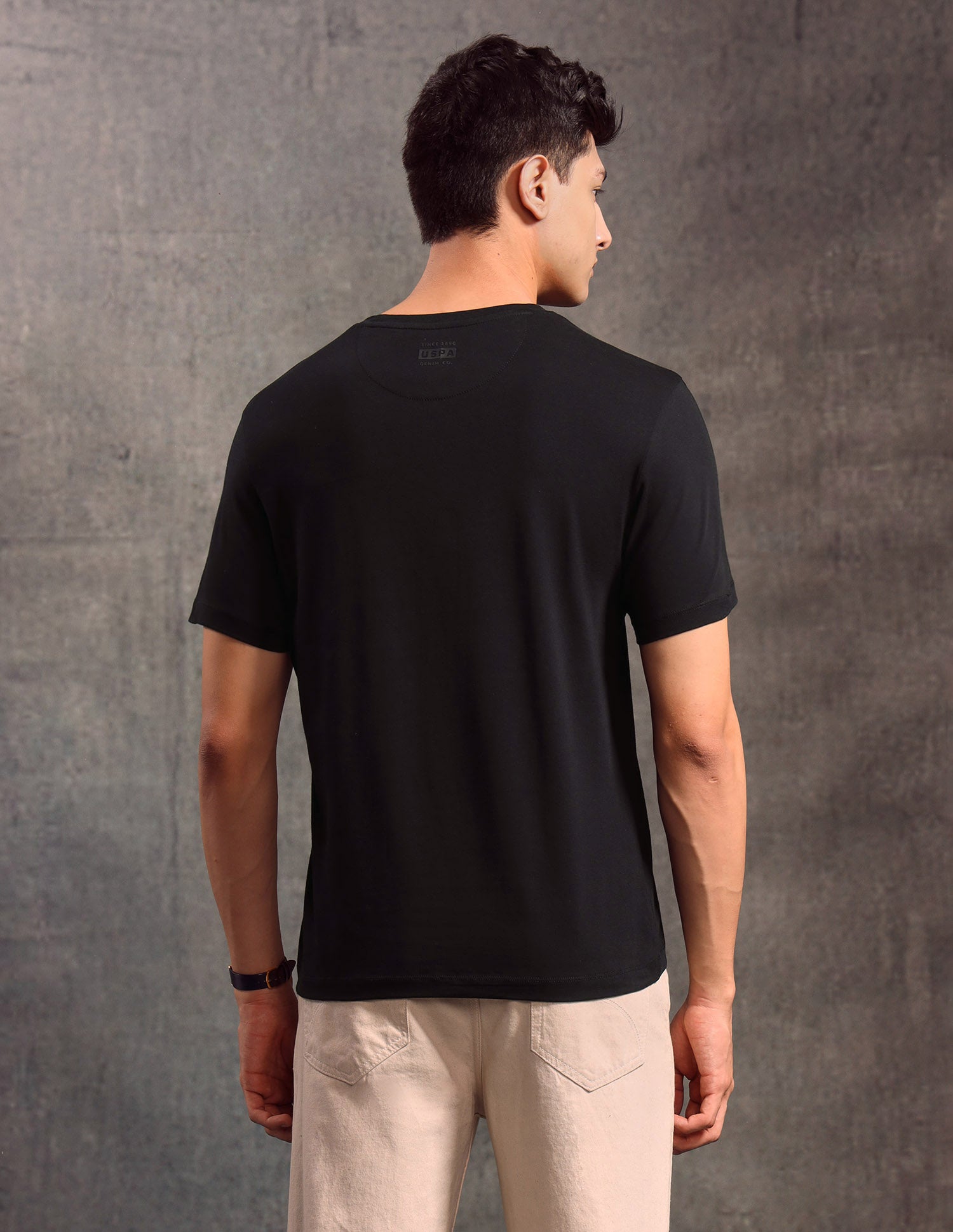 Brand Printed Regular Fit T-shirt Black - U.S. POLO ASSN. | Large