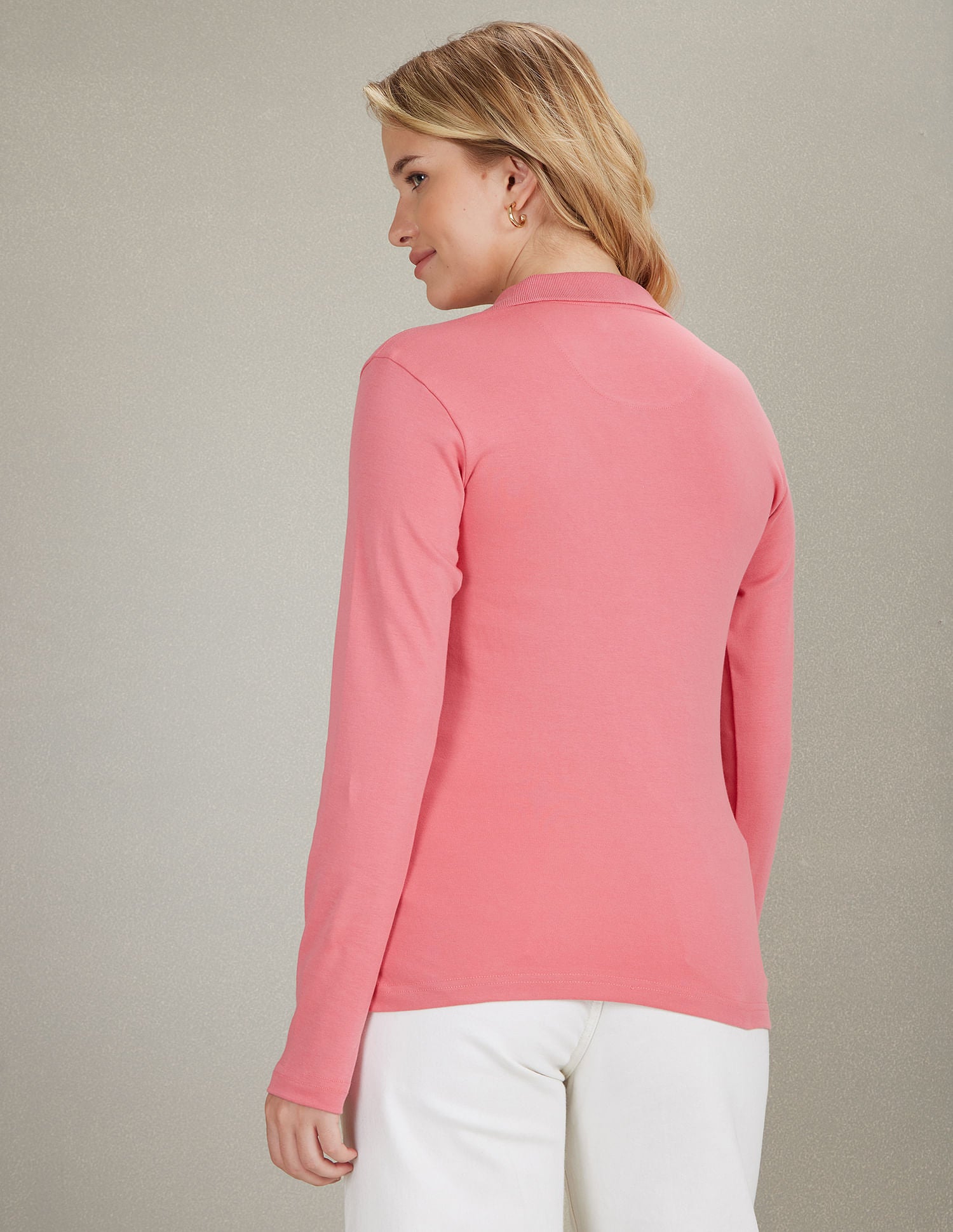 Long Sleeve Solid Polo Shirt Pink - U.S. POLO ASSN. | Large