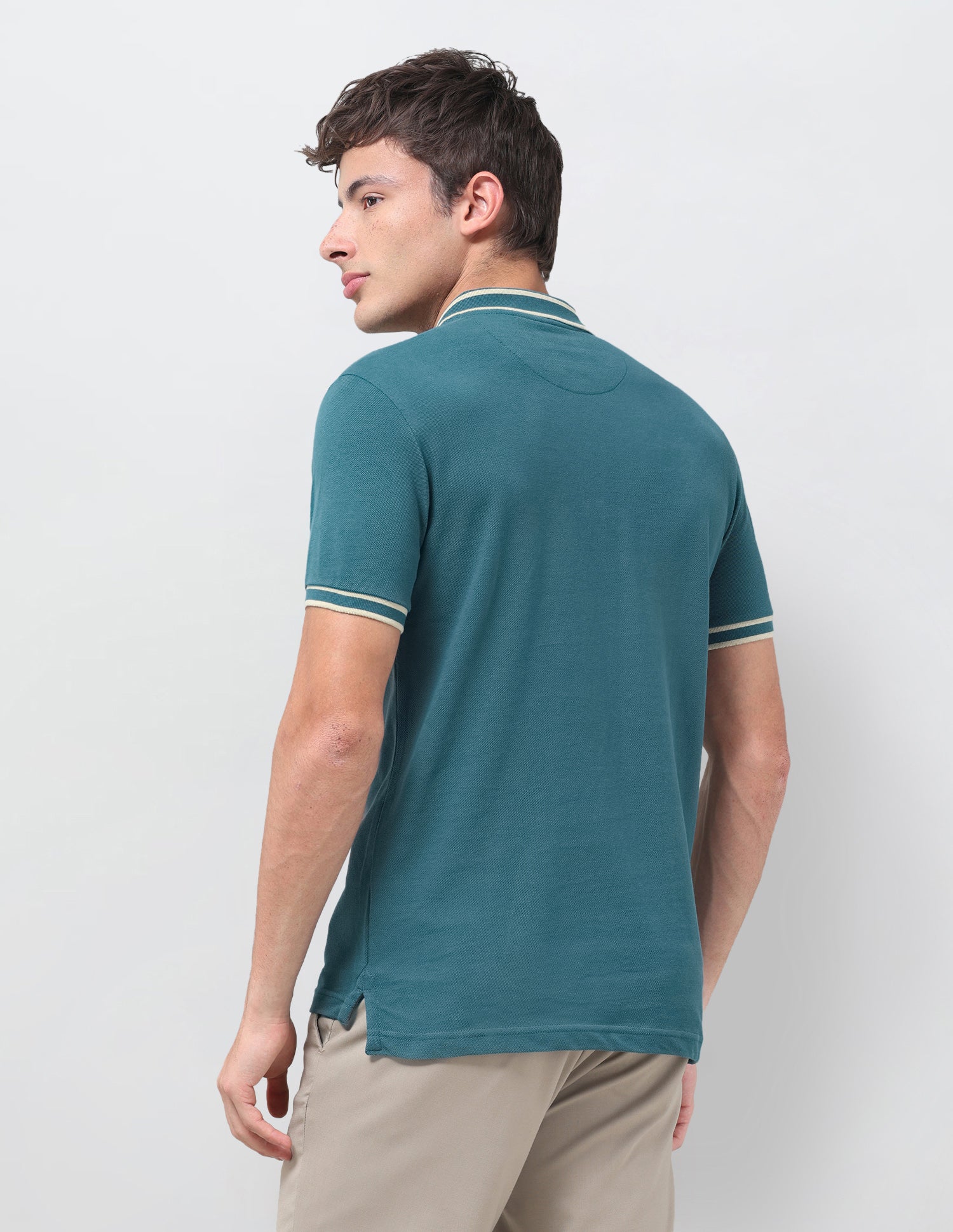 Solid Regular Fit Polo Shirt Teal - U.S. Polo Assn. India | Large