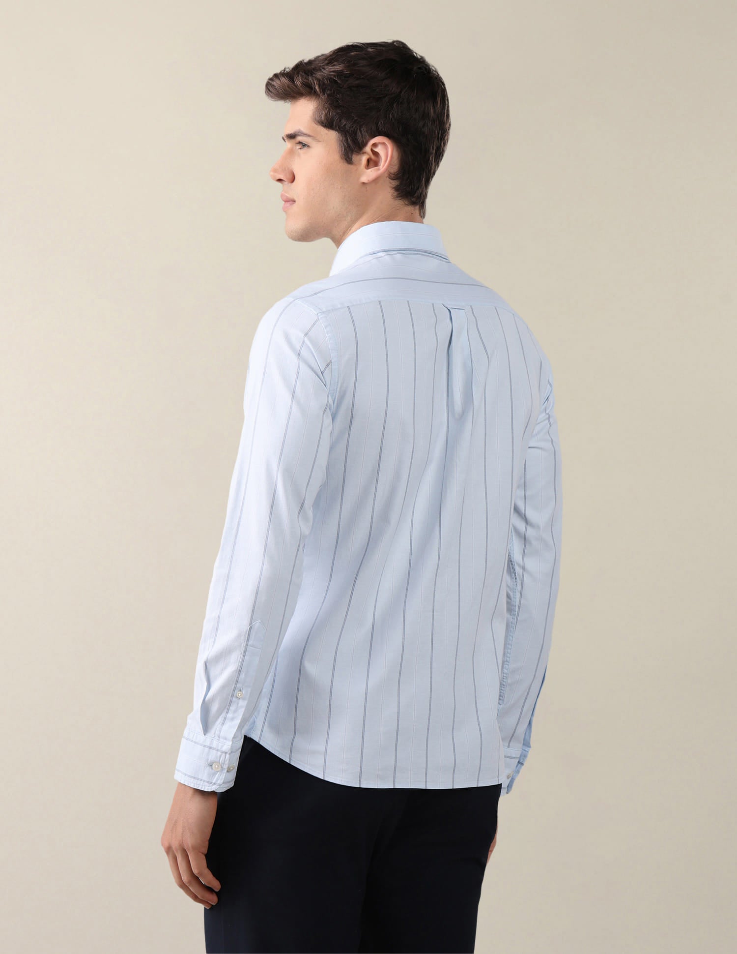 Oxford Vertical Striped Shirt Blue - U.S. Polo Assn. India | Large