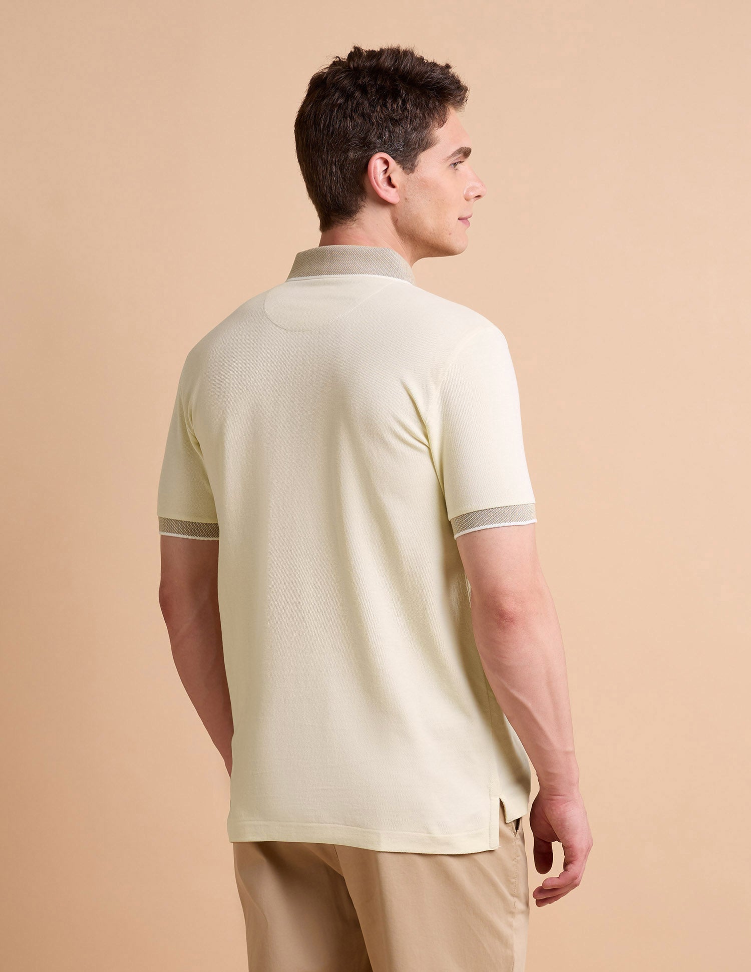 Solid Pure Cotton Polo Shirt Beige - U.S. POLO ASSN. | Large