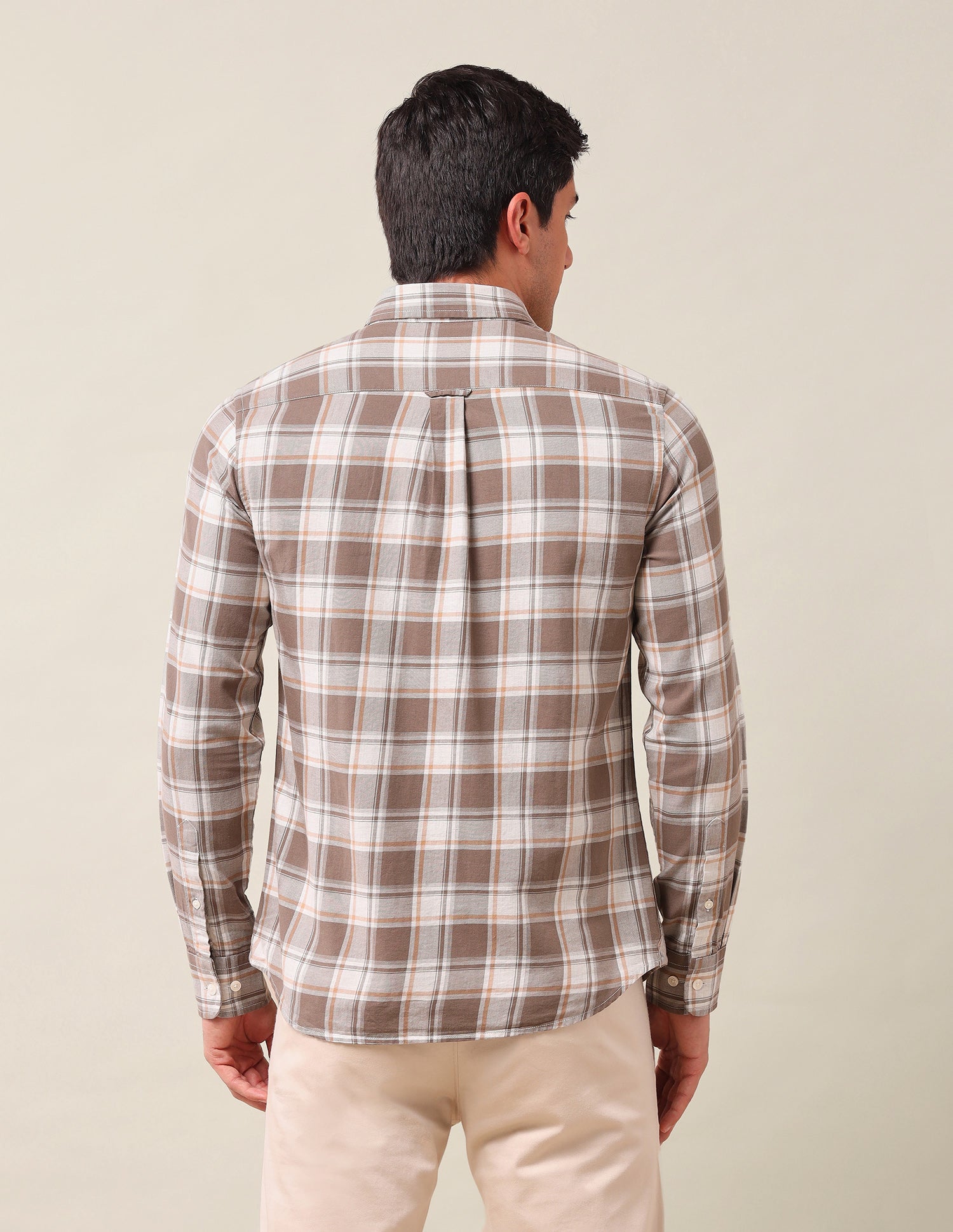 Gun Club Checked Pure Cotton Shirt Khaki - U.S. Polo Assn. India | Large