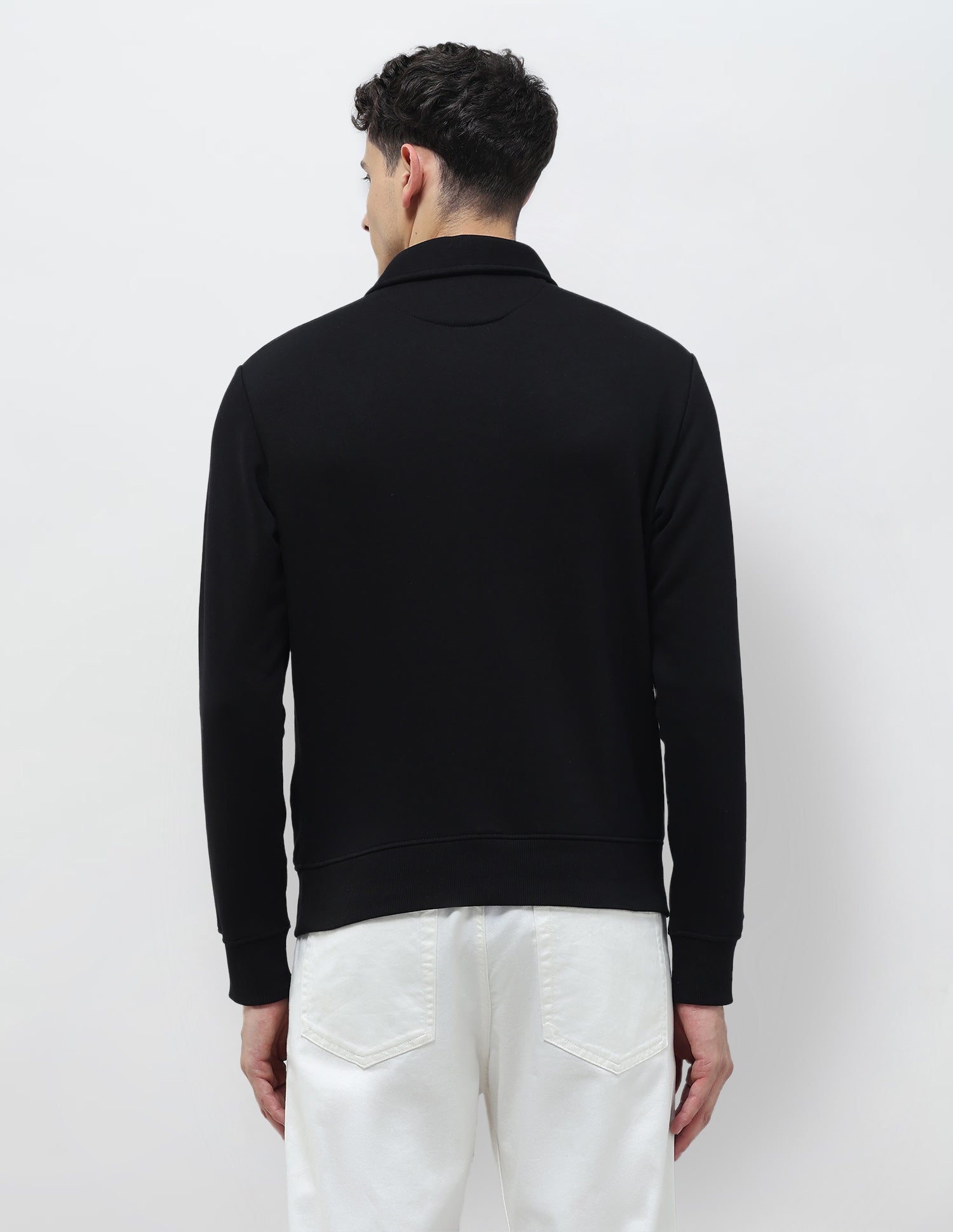 Solid Regular Fit Sweatshirt Black - U.S. POLO ASSN. | Large