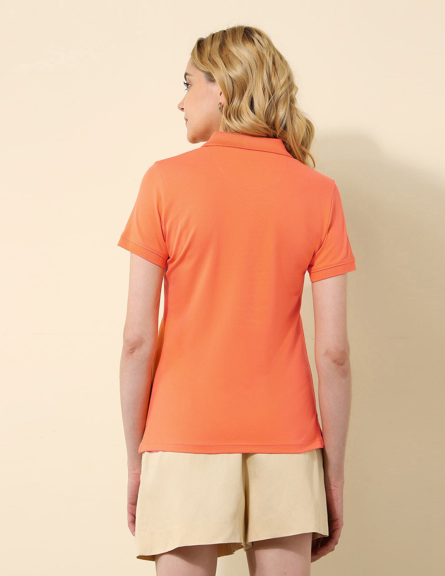 Regular Fit Solid Polo Shirt Light Orange - U.S. POLO ASSN. | Large