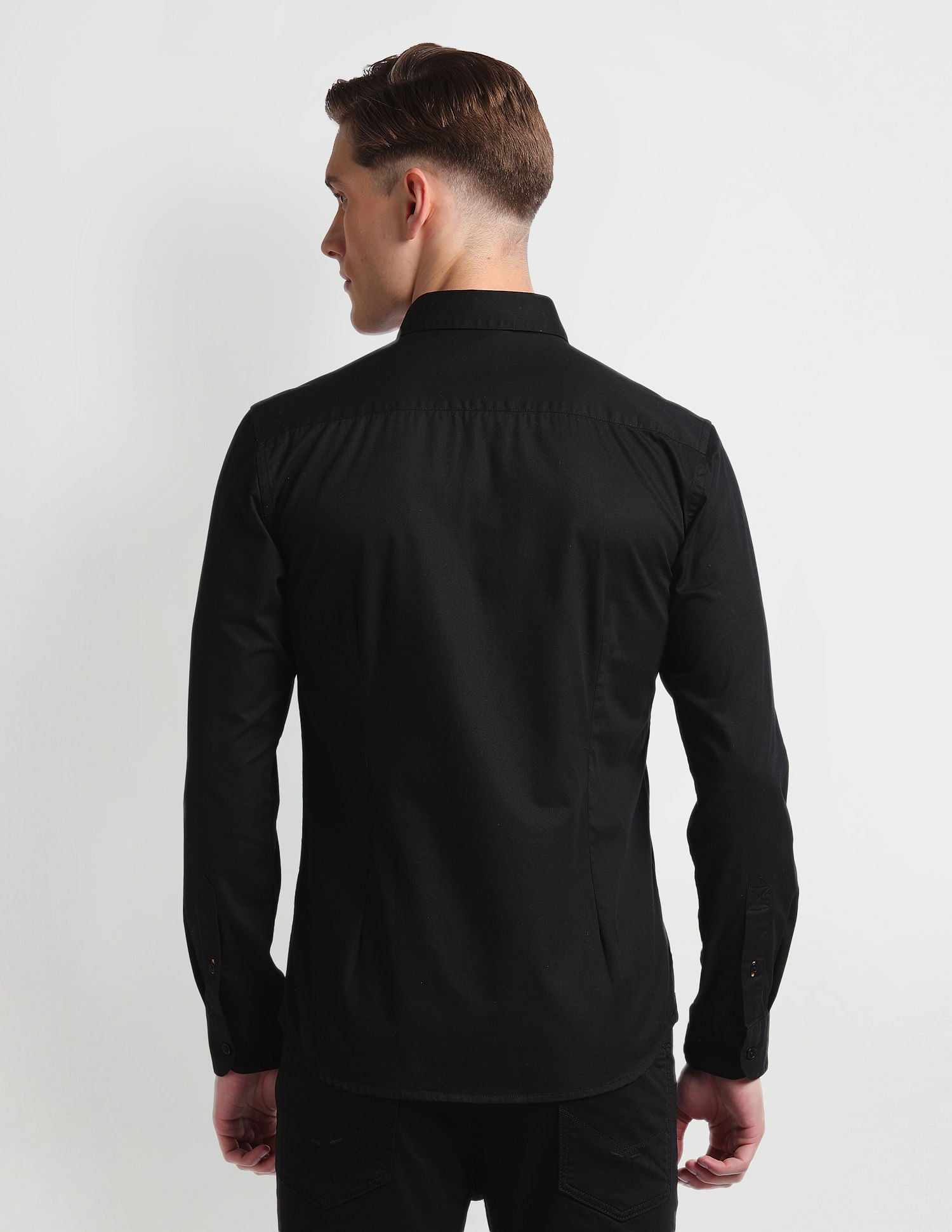 Twill Cotton Shirt Black - U.S. Polo Assn. India | Large
