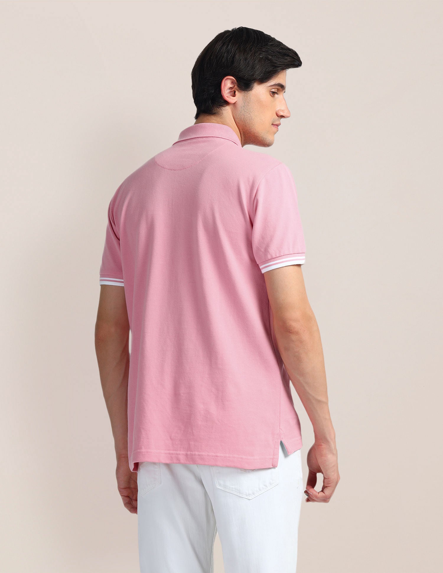 Tipped Placket Slim Polo Shirt Pink - U.S. Polo Assn. India | Large