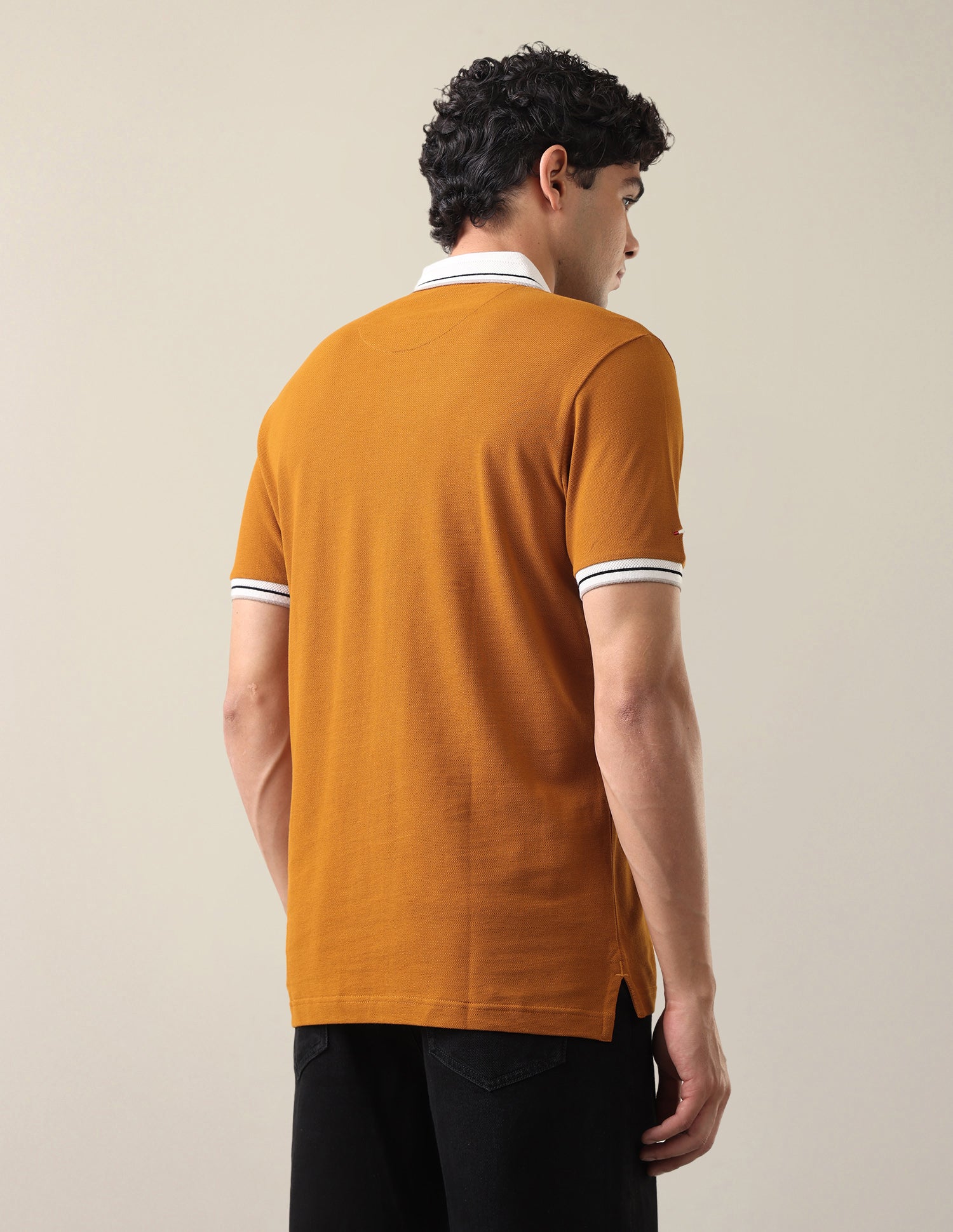 Solid Slim Fit Polo Shirt Orange - U.S. Polo Assn. India | Large