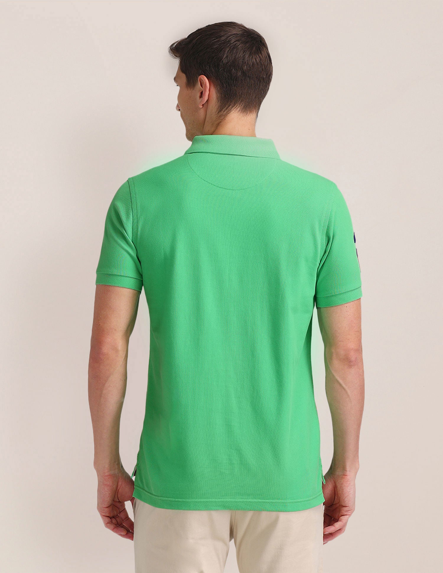 Slim Fit Solid Polo Shirt Green - U.S. POLO ASSN. | Large