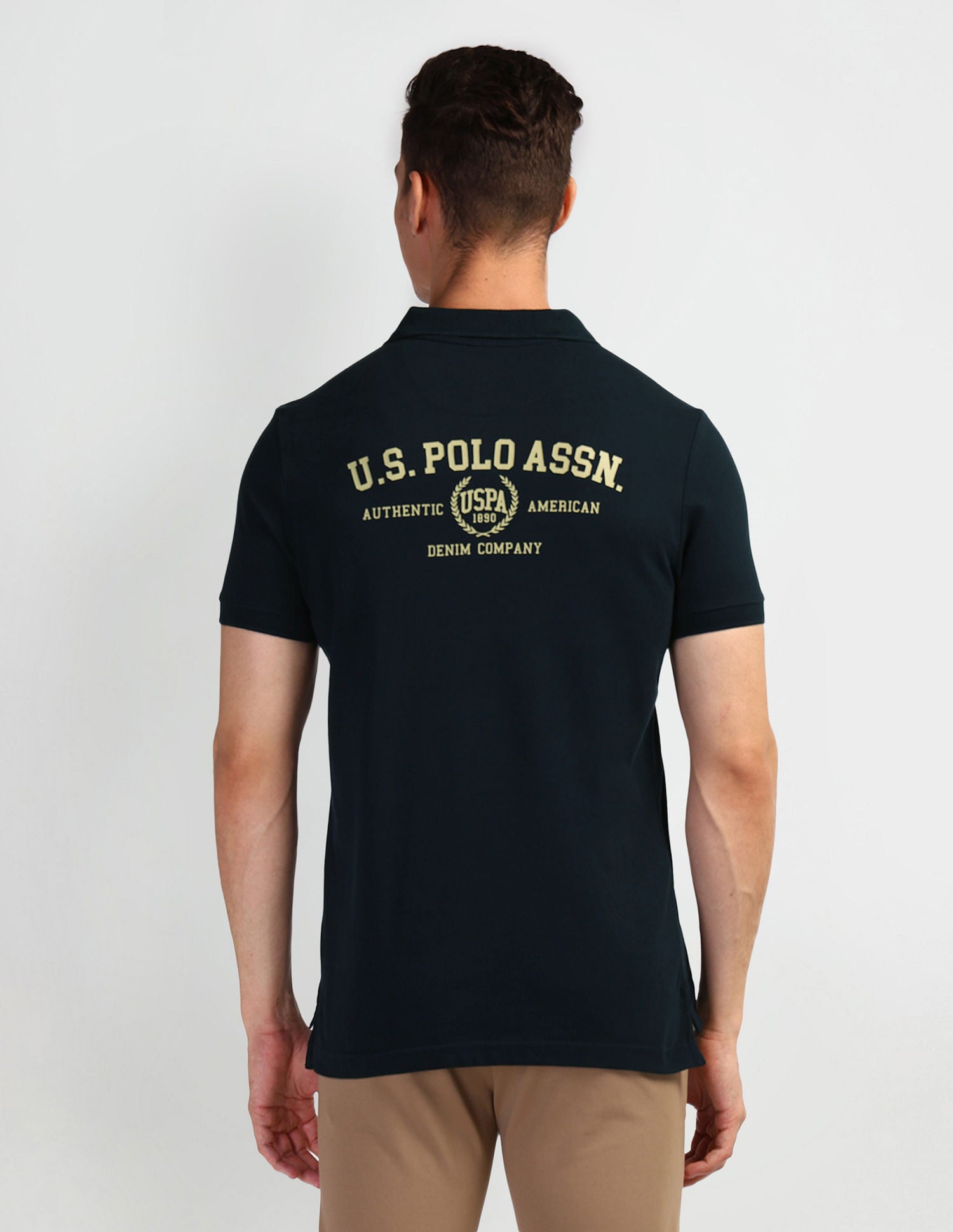 Brand Print Polo Shirt Navy - U.S. Polo Assn. India | Large