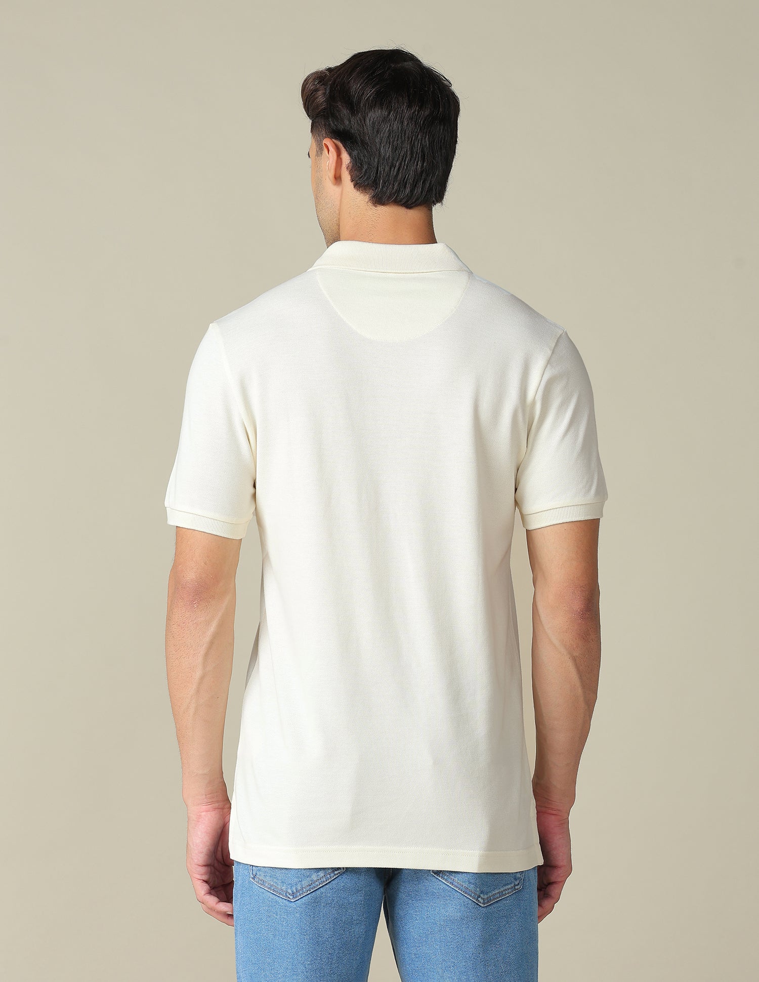 Brand Embossed Regular Fit Polo Shirt Off White - U.S. POLO ASSN. | Large