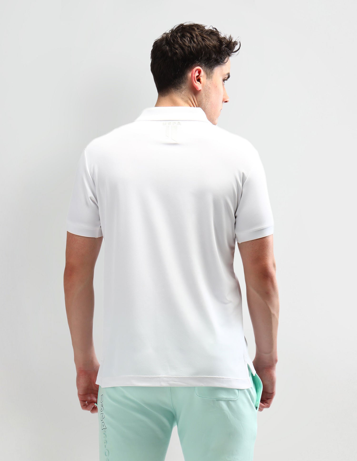 Slim Fit Solid Polo Shirt White - U.S. Polo Assn. India | Large