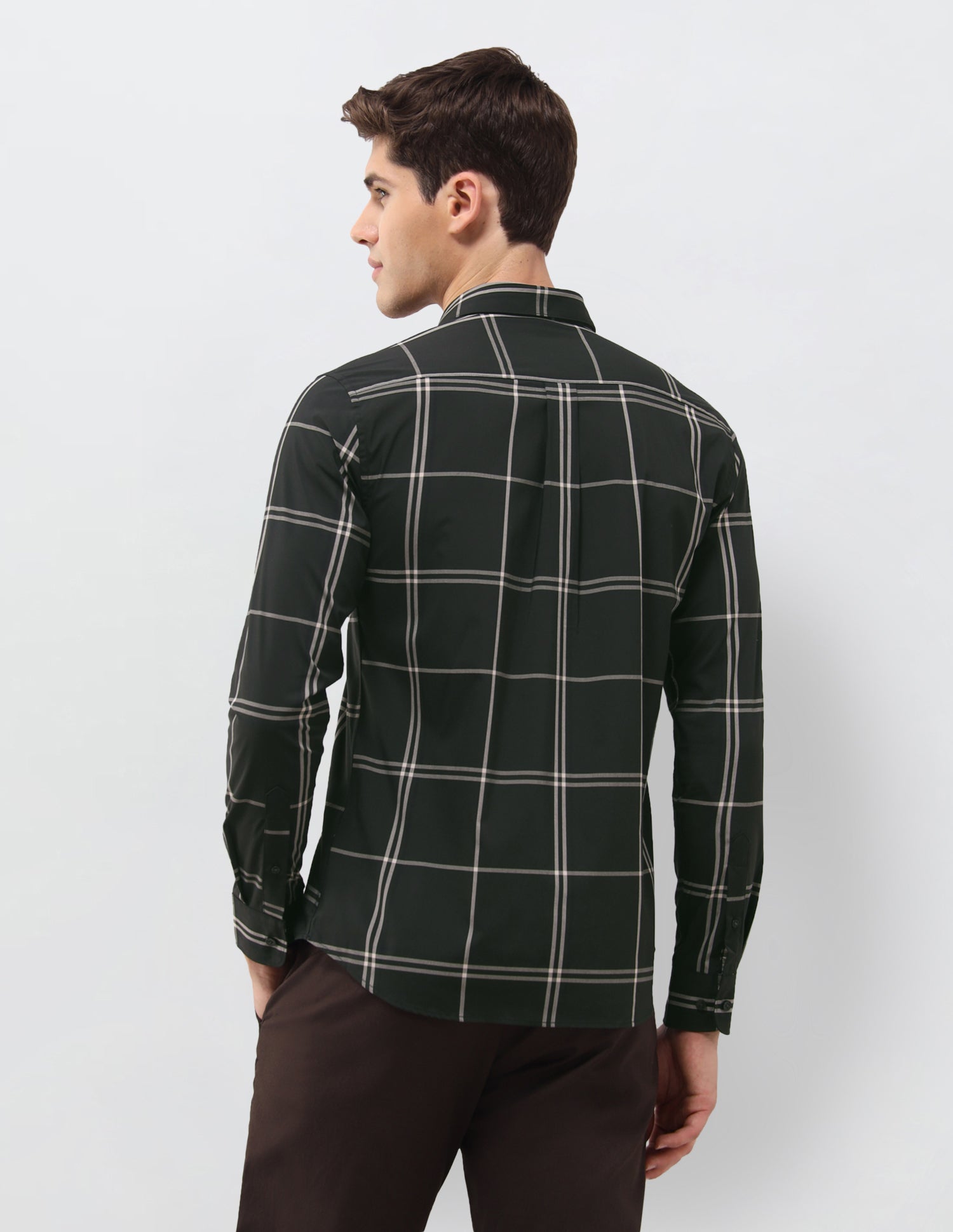 Grid Tattersall Checked Regular Fit Shirt Dark Olive - U.S. Polo Assn. India | Large