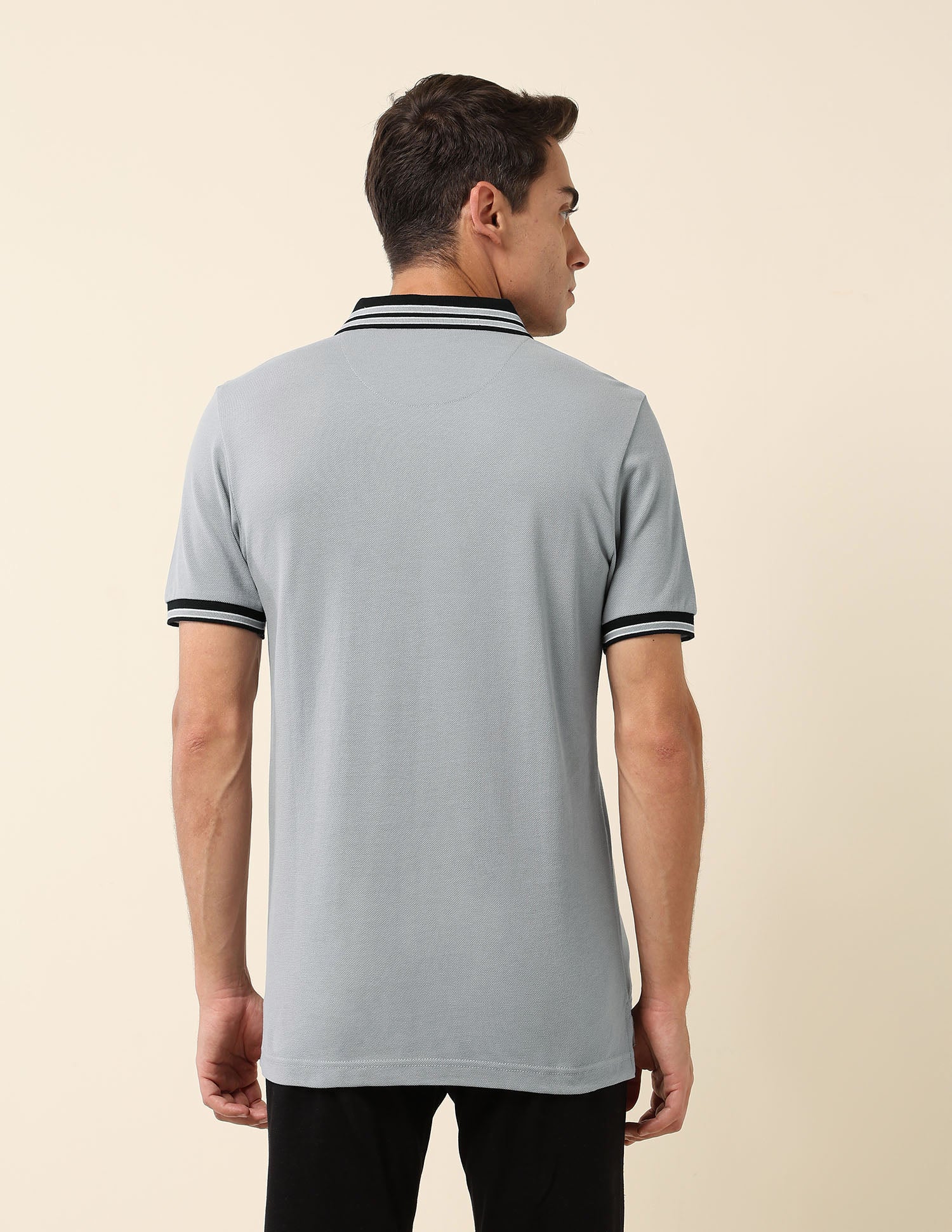 Slim Fit Solid Polo Shirt Light Grey - U.S. Polo Assn. India | Large