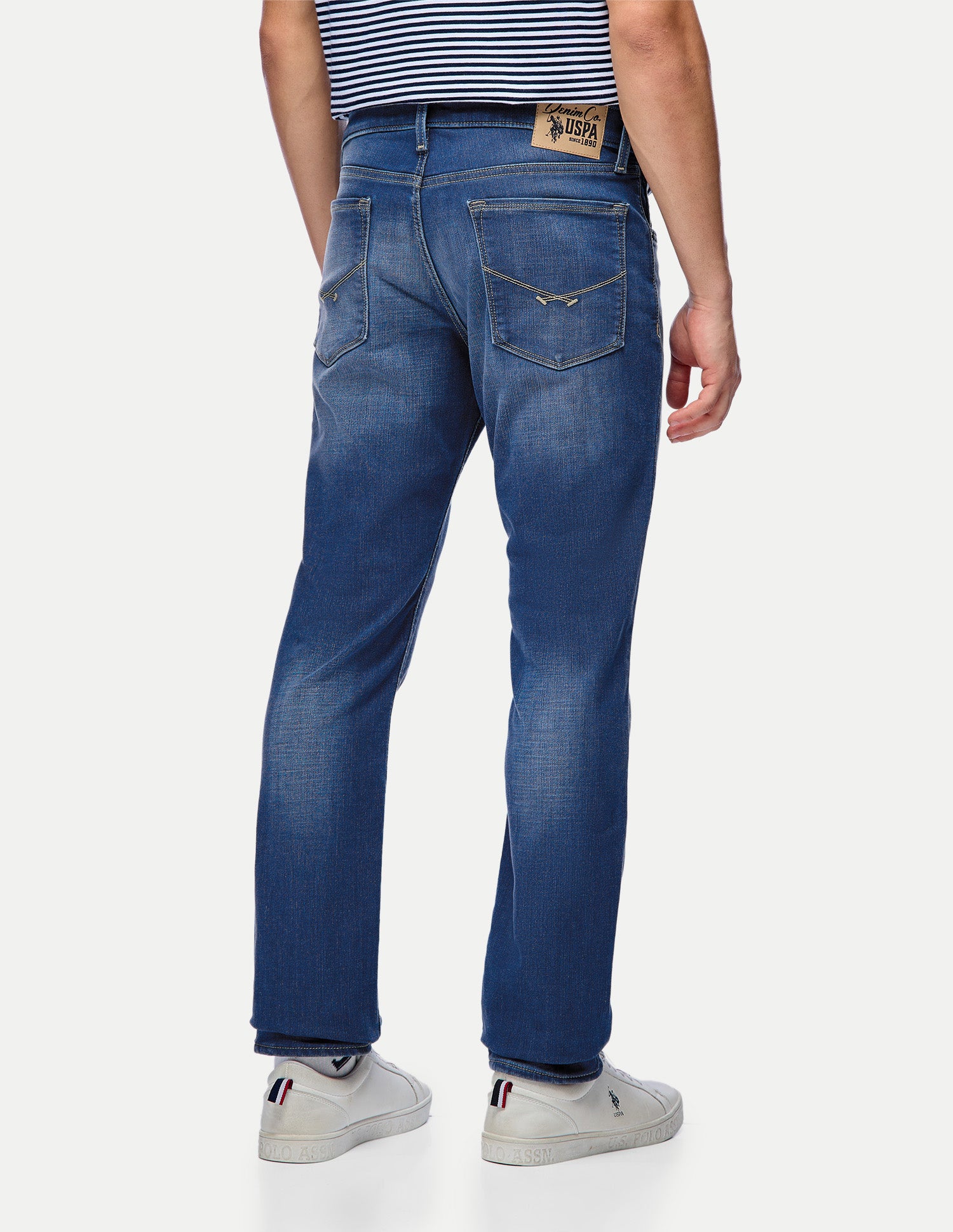 Brandon Slim-Tapered Fit Blue Jeans Mid Blue - U.S. Polo Assn. India | Large
