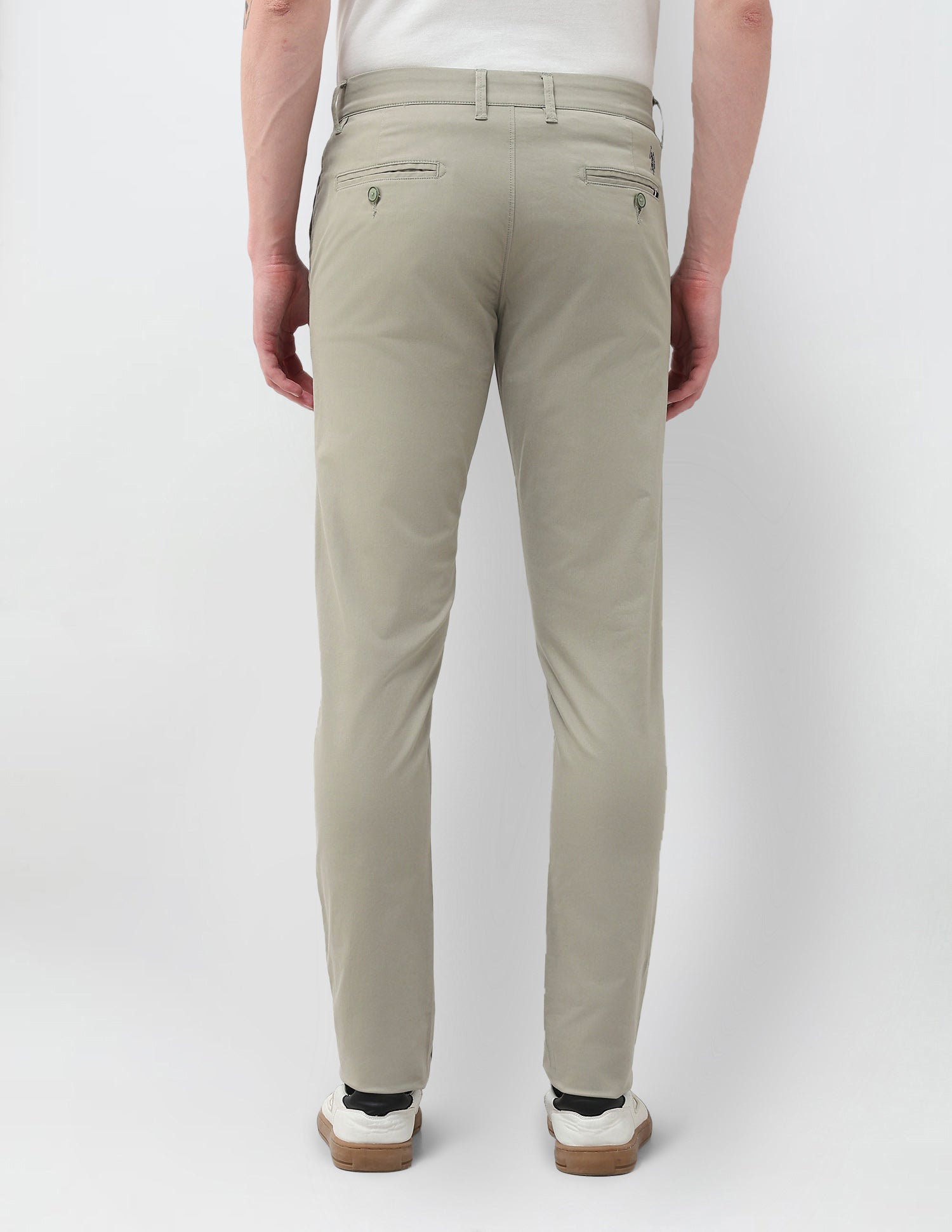 Austin Slim Fit Satin Trousers Light Olive - U.S. Polo Assn. India | Large