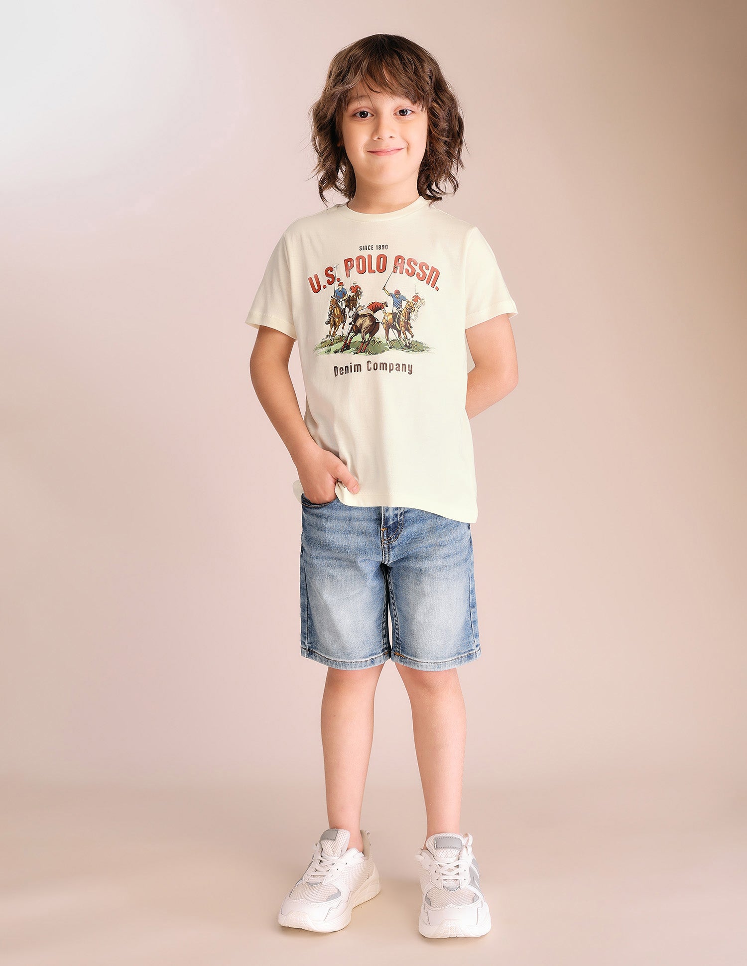 Boys Graphic Brand Printed T-Shirt - Pack Of 2 Black and Ivory - U.S. POLO ASSN. | Large