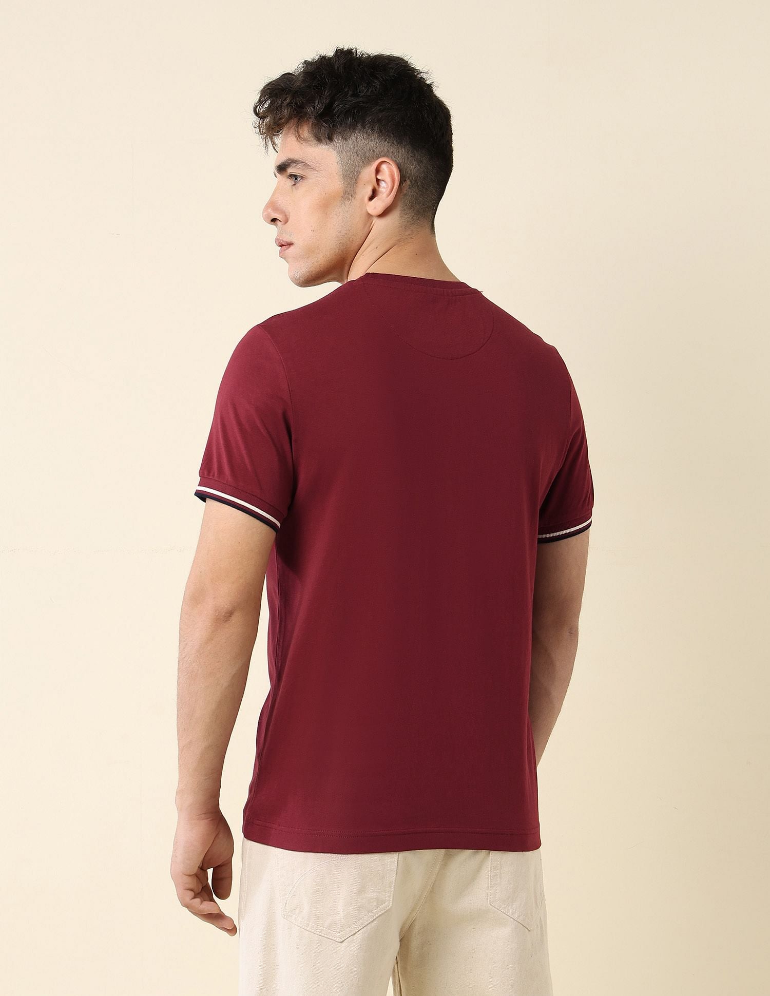Brand Printed Slim Fit T-Shirt Wine - U.S. POLO ASSN. | Large