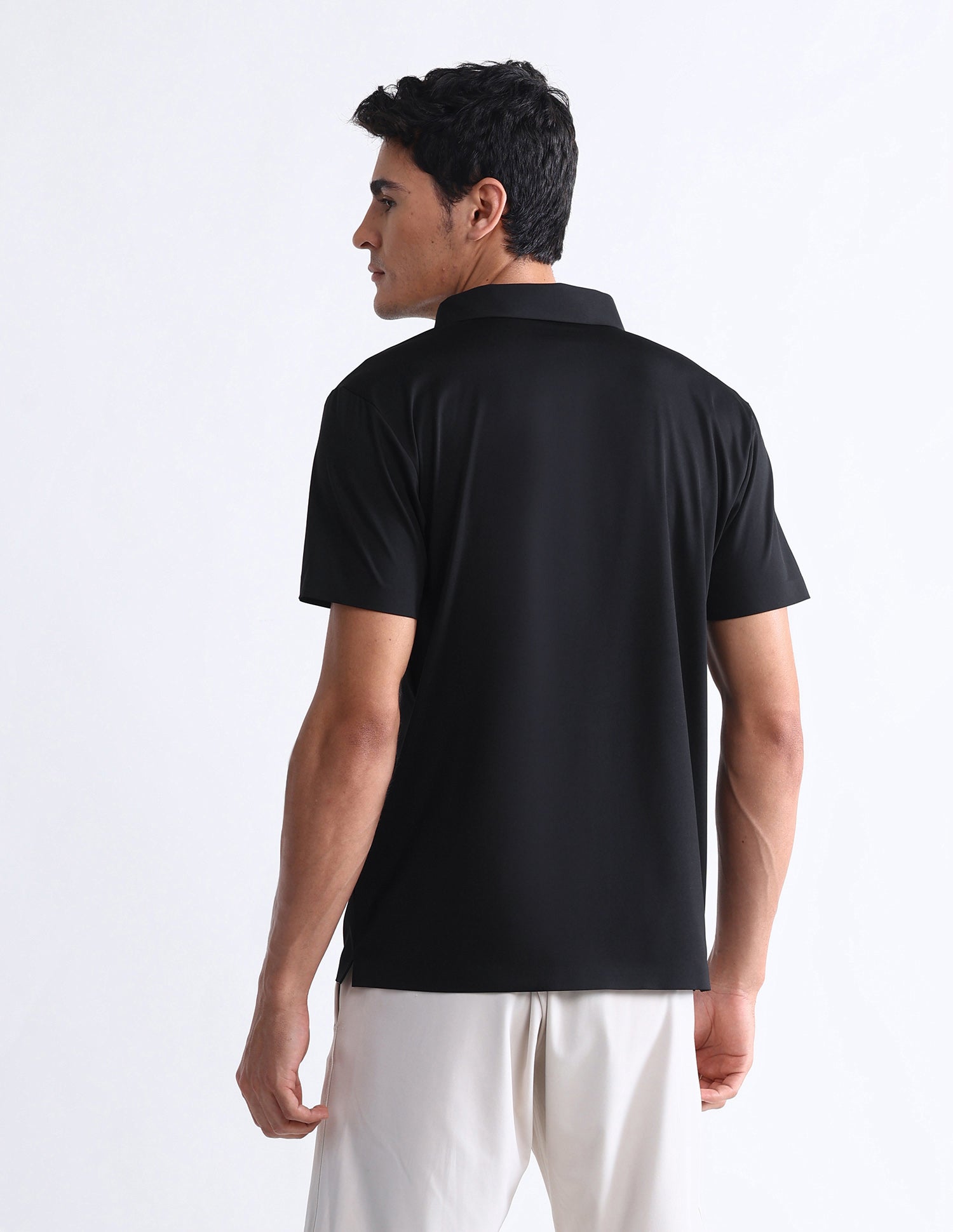 Solid Slim Fit Polo Shirt Black - U.S. Polo Assn. India | Large